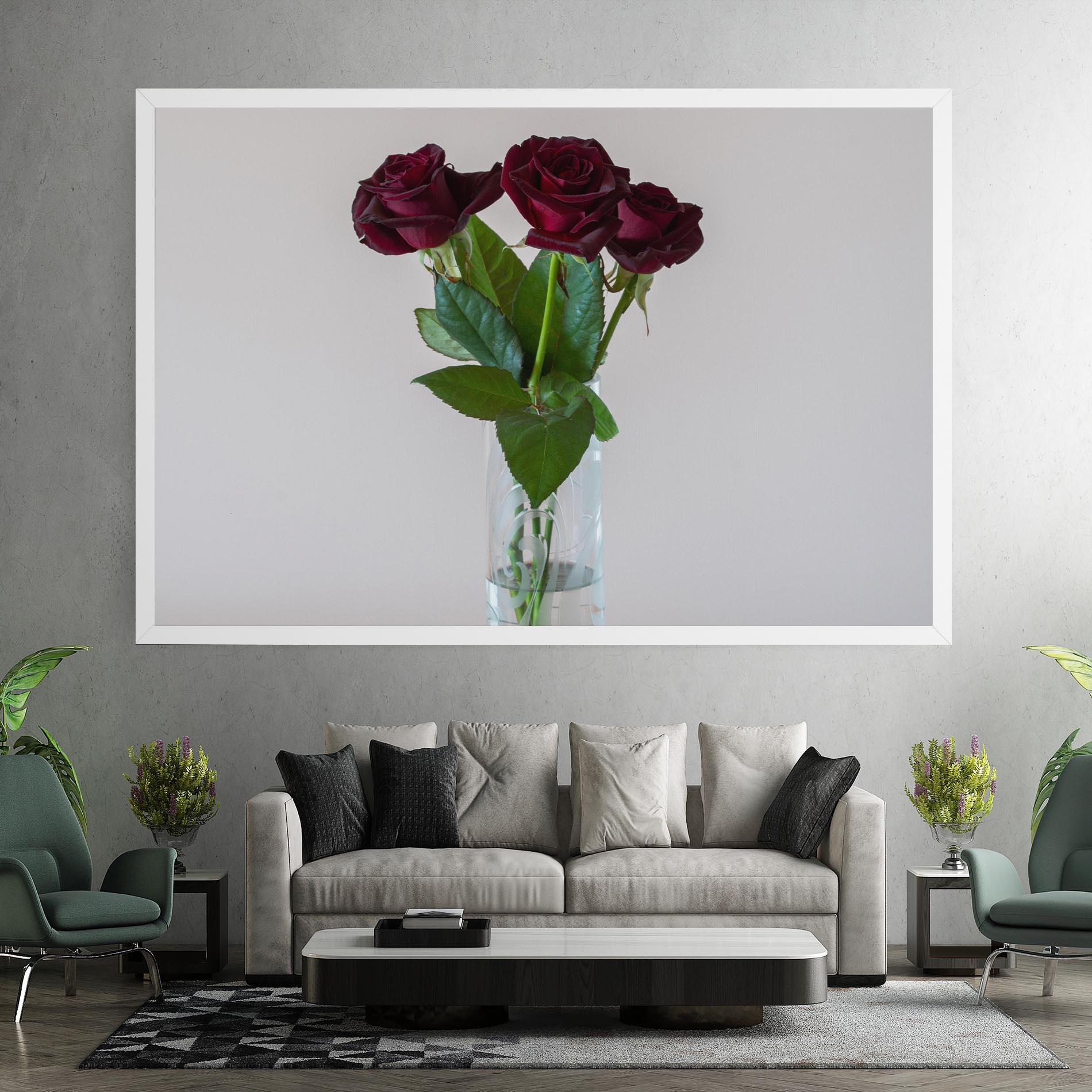 Vászonkép Red Roses Vase mockup 7