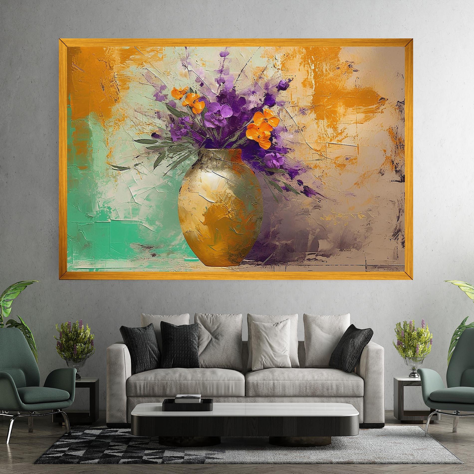 Vászonkép Purple Orange Plant Vase mockup 7