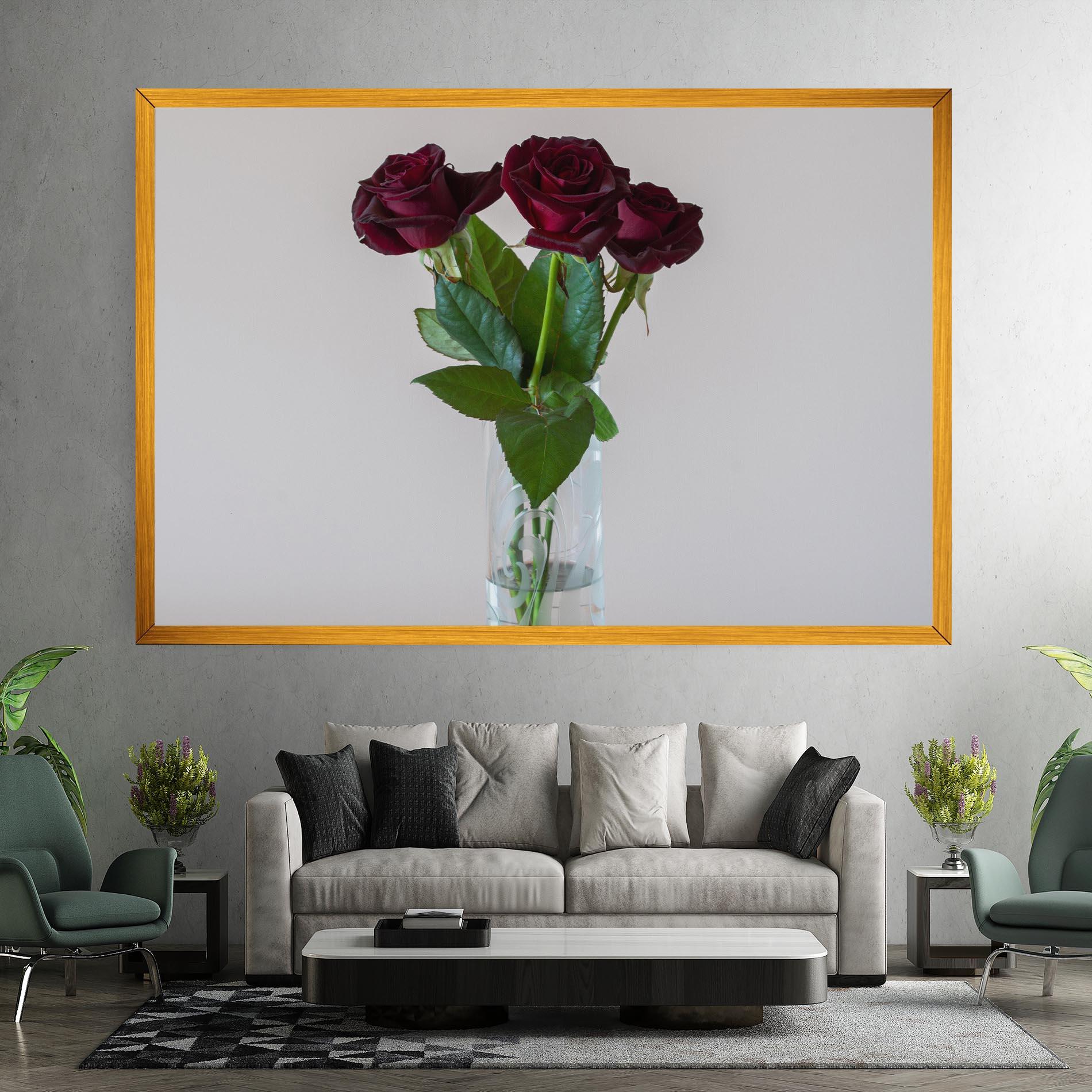 Vászonkép Red Roses Vase mockup 7