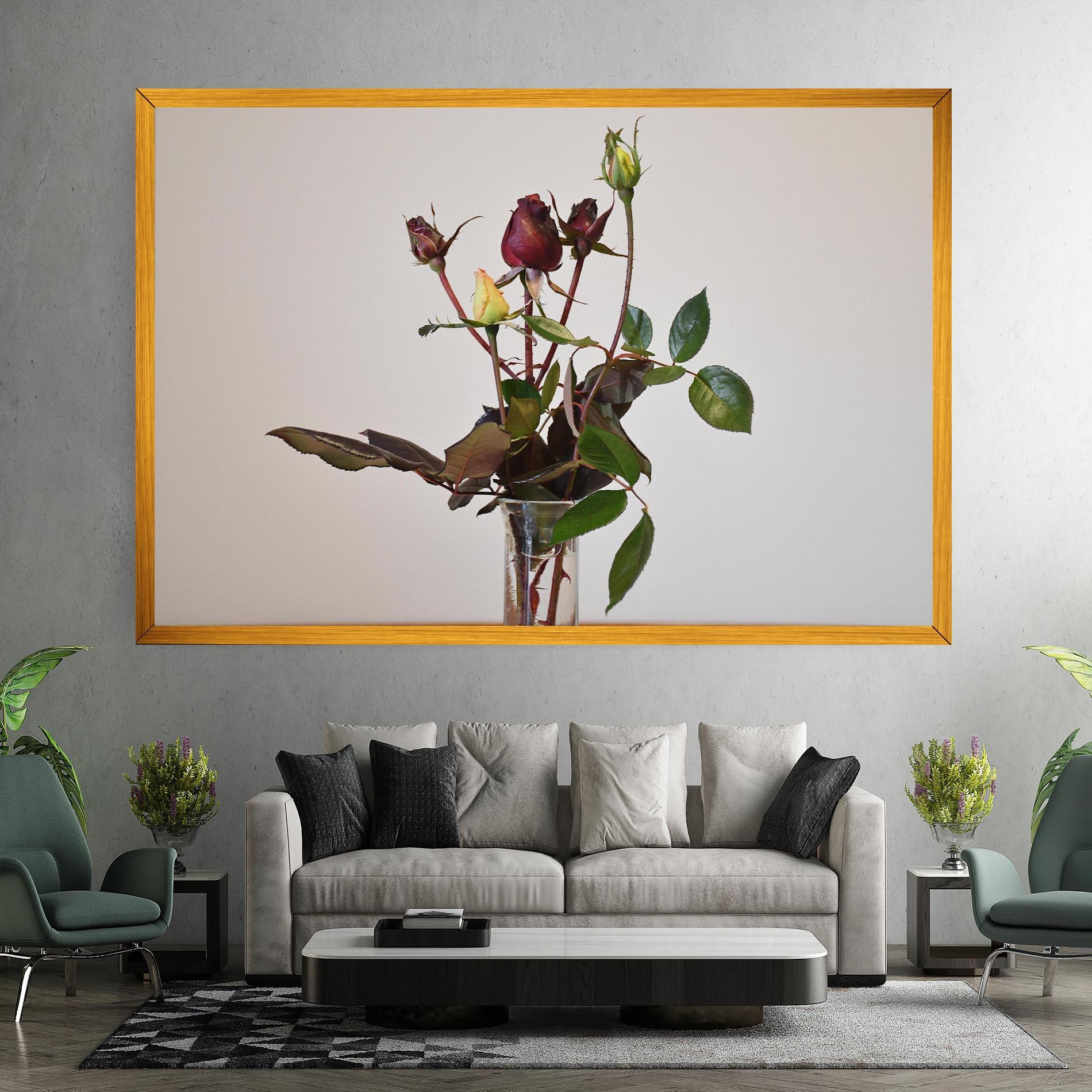 Vászonkép Roses Vase mockup 7