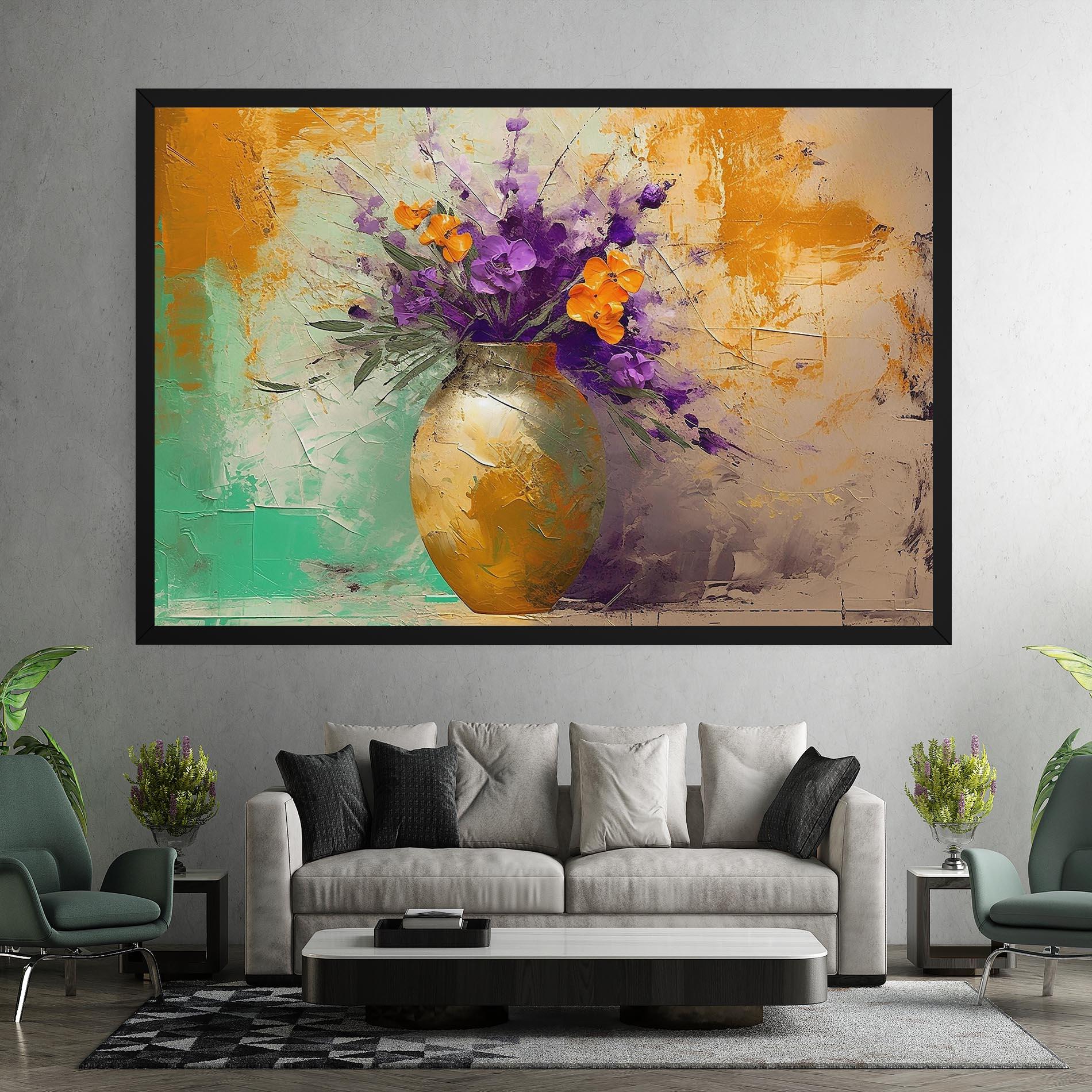 Vászonkép Purple Orange Plant Vase mockup 7