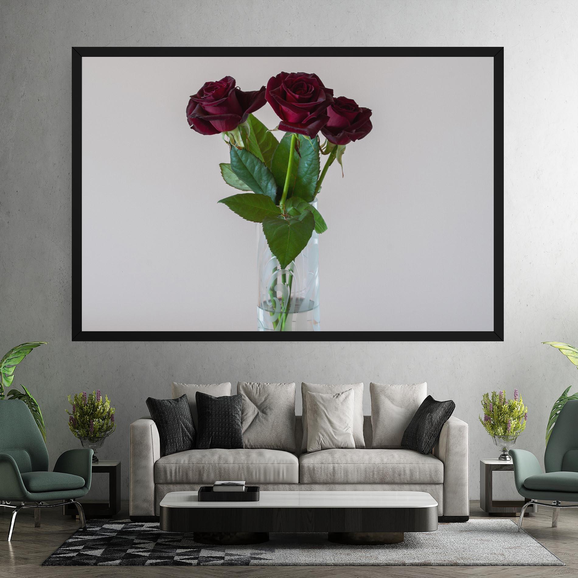 Vászonkép Red Roses Vase mockup 7