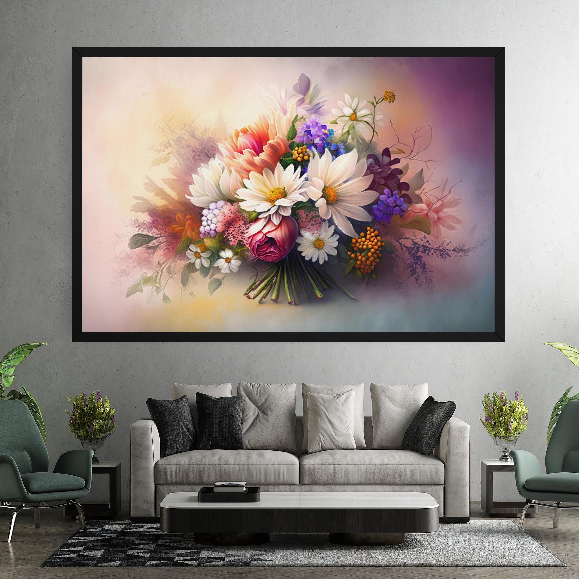 Vászonkép Vecteezy_ai Generated Bouquet Of Fresh Spring Flowers On Light_23373362_865 mockup 7