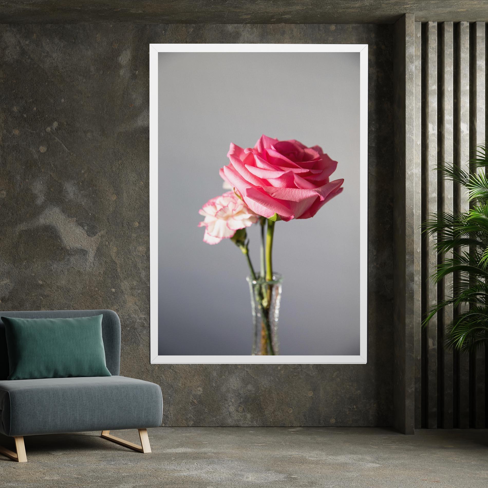 Vászonkép Big Pink Rose Vase mockup 7
