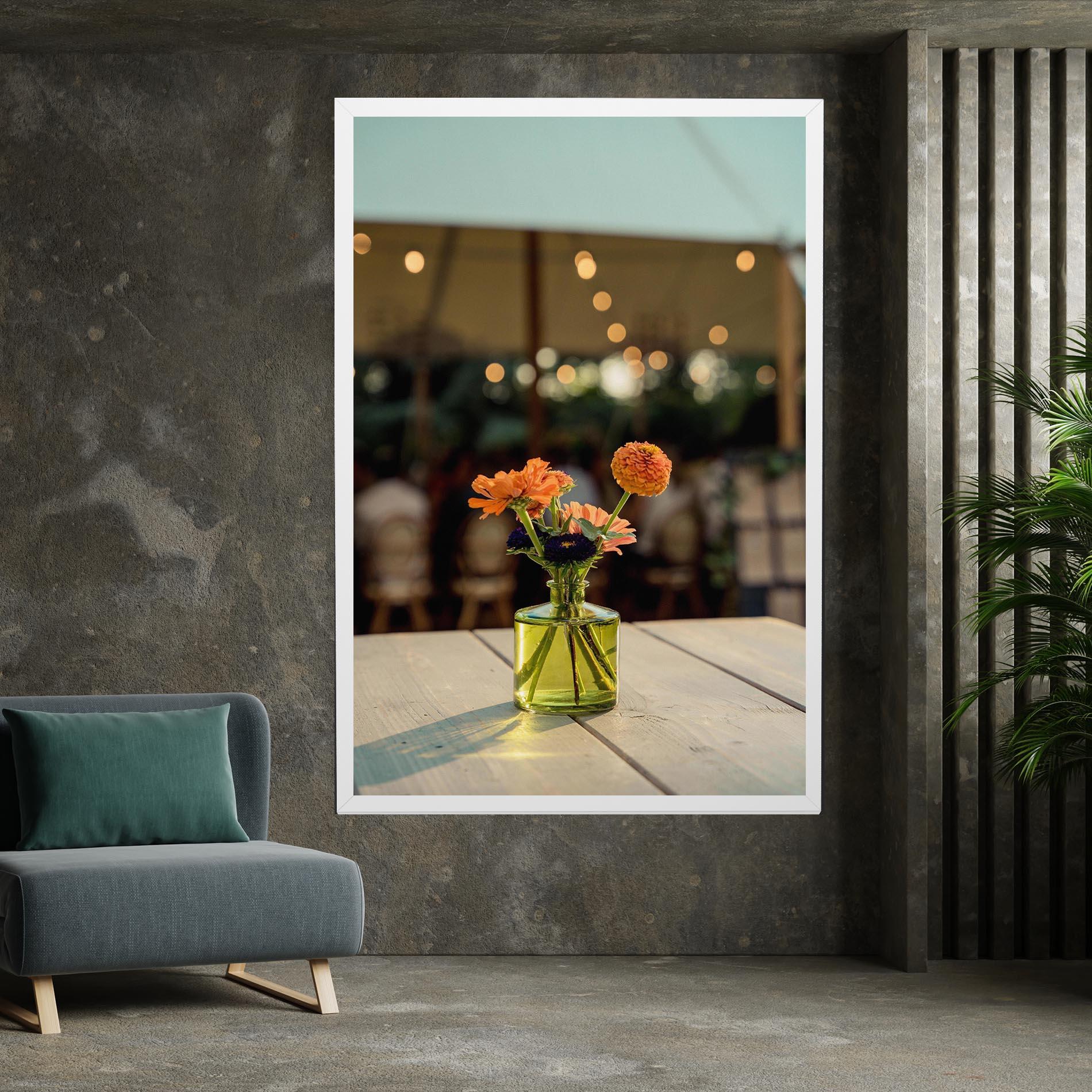 Vászonkép Orange Flowers Vase mockup 7