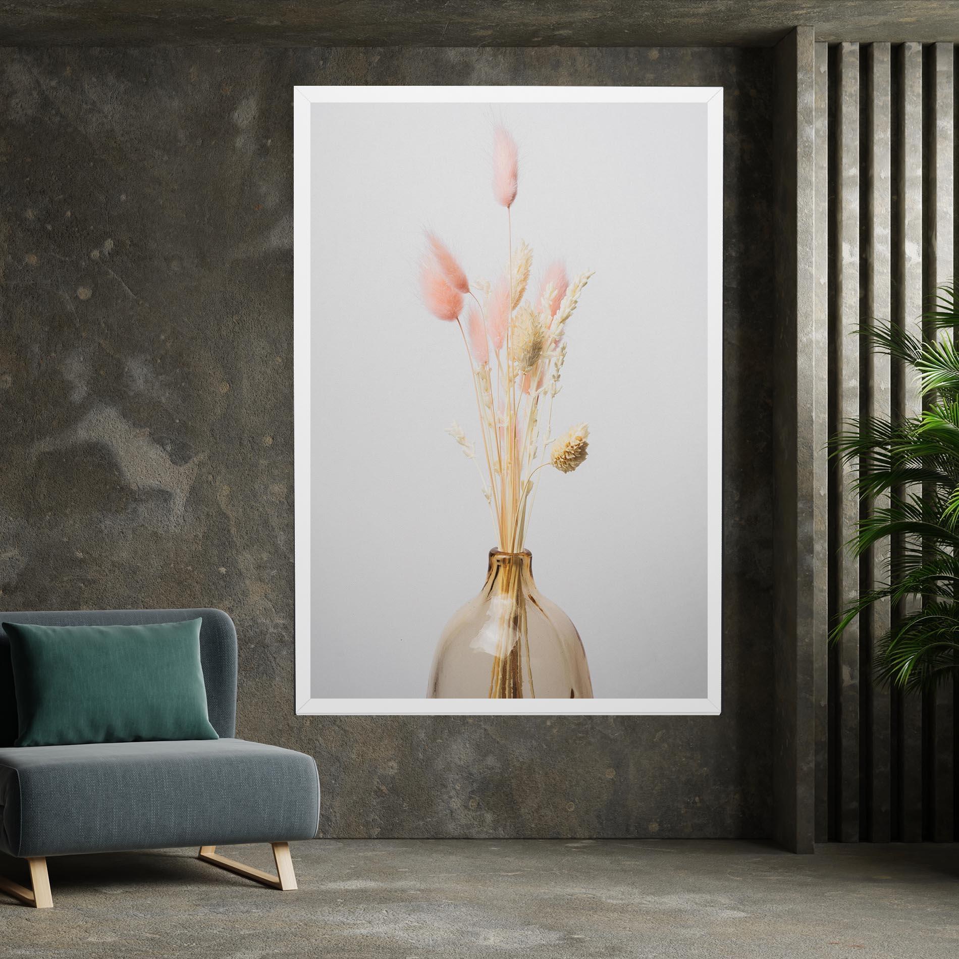Vászonkép Pink Cream Flower Vase mockup 7