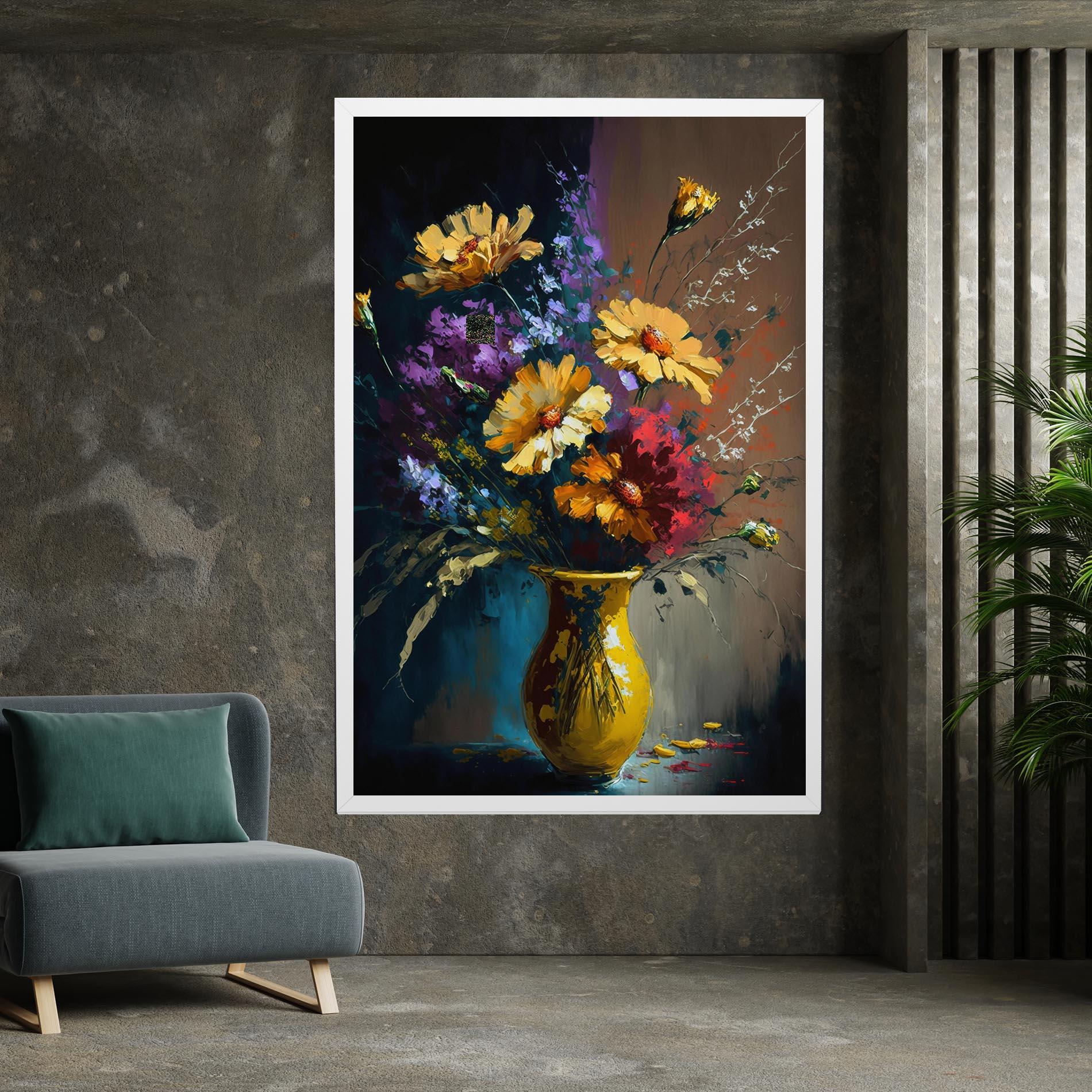 Vászonkép Yellow Art Vase mockup 7