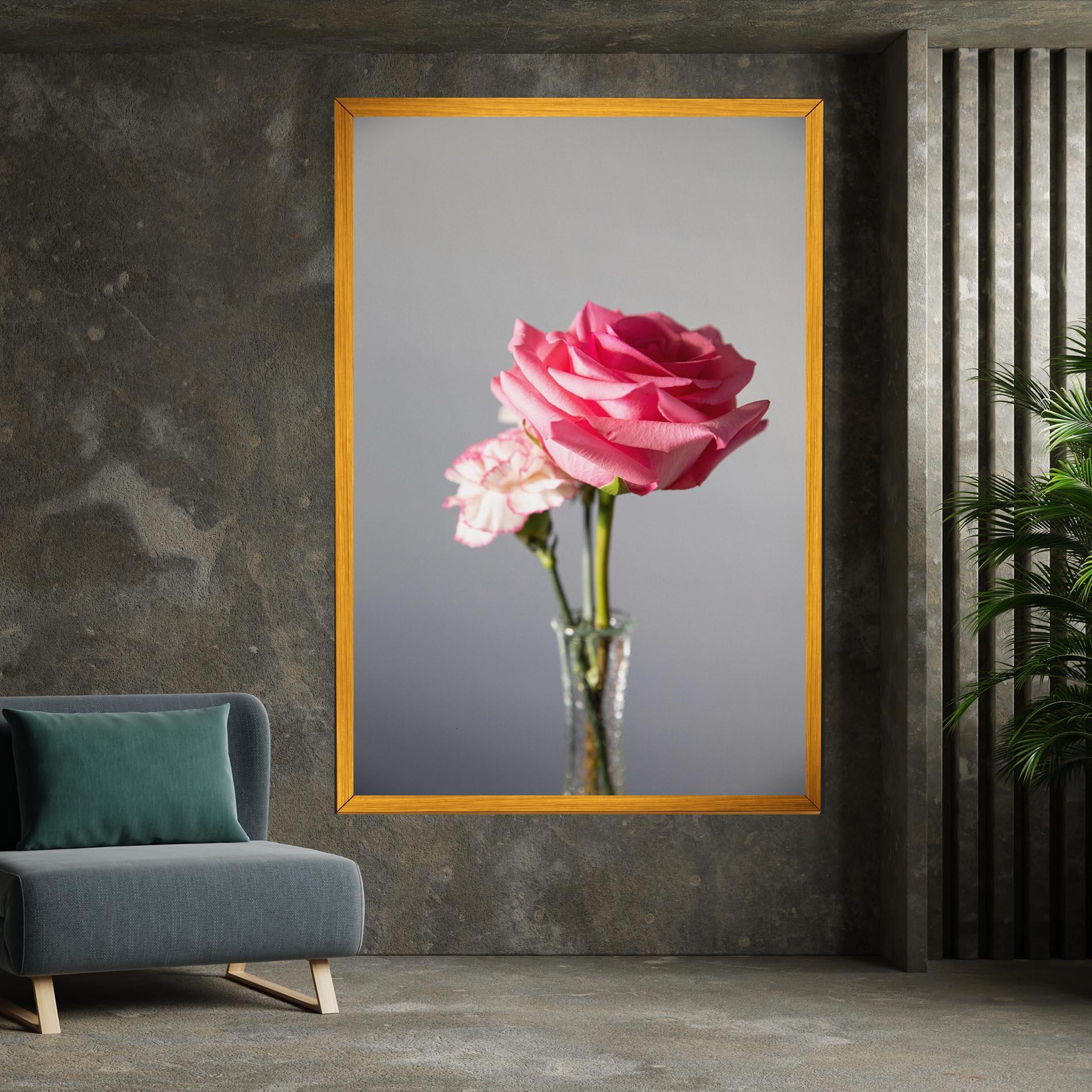 Vászonkép Big Pink Rose Vase mockup 7