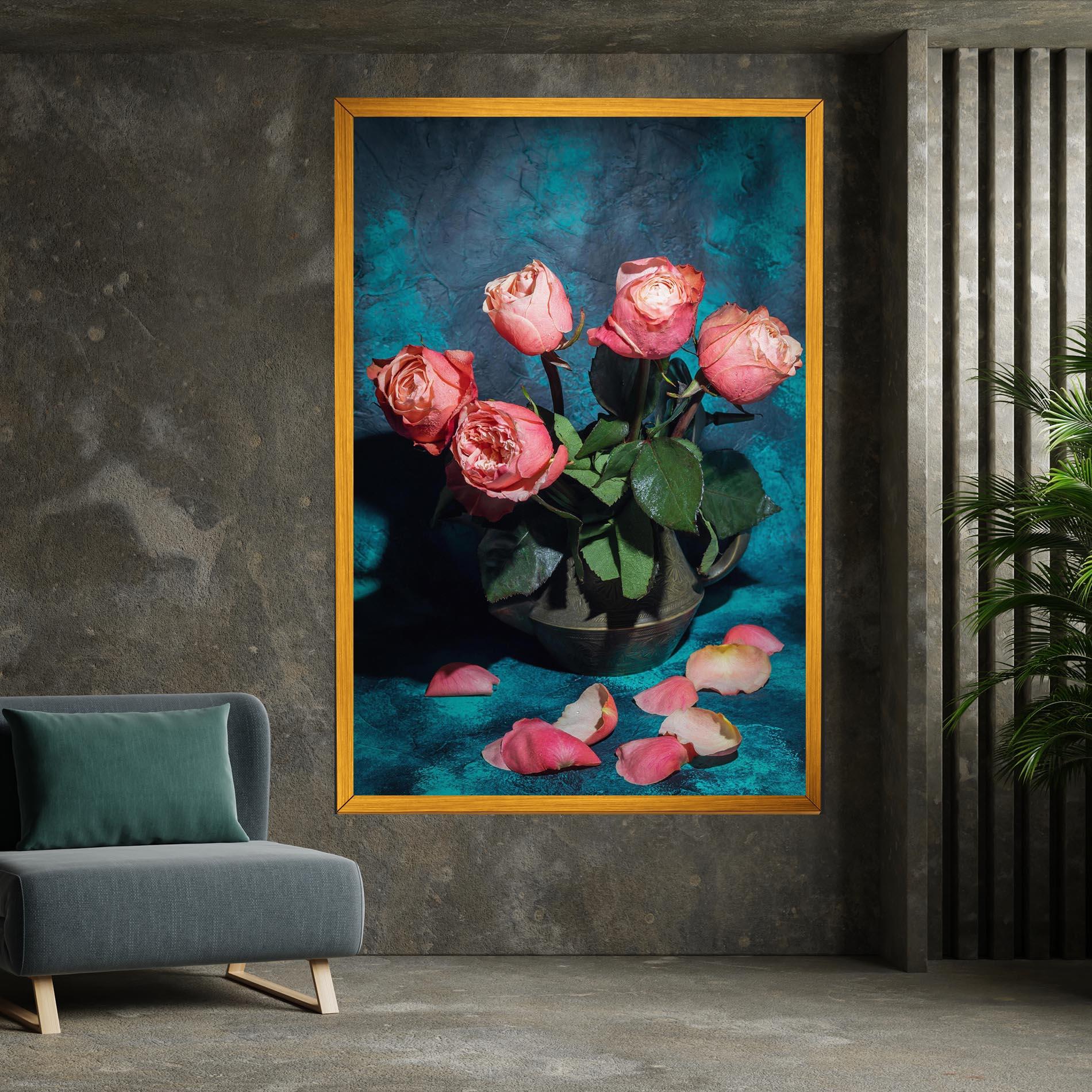 Vászonkép Bouquet Roses Vase mockup 7