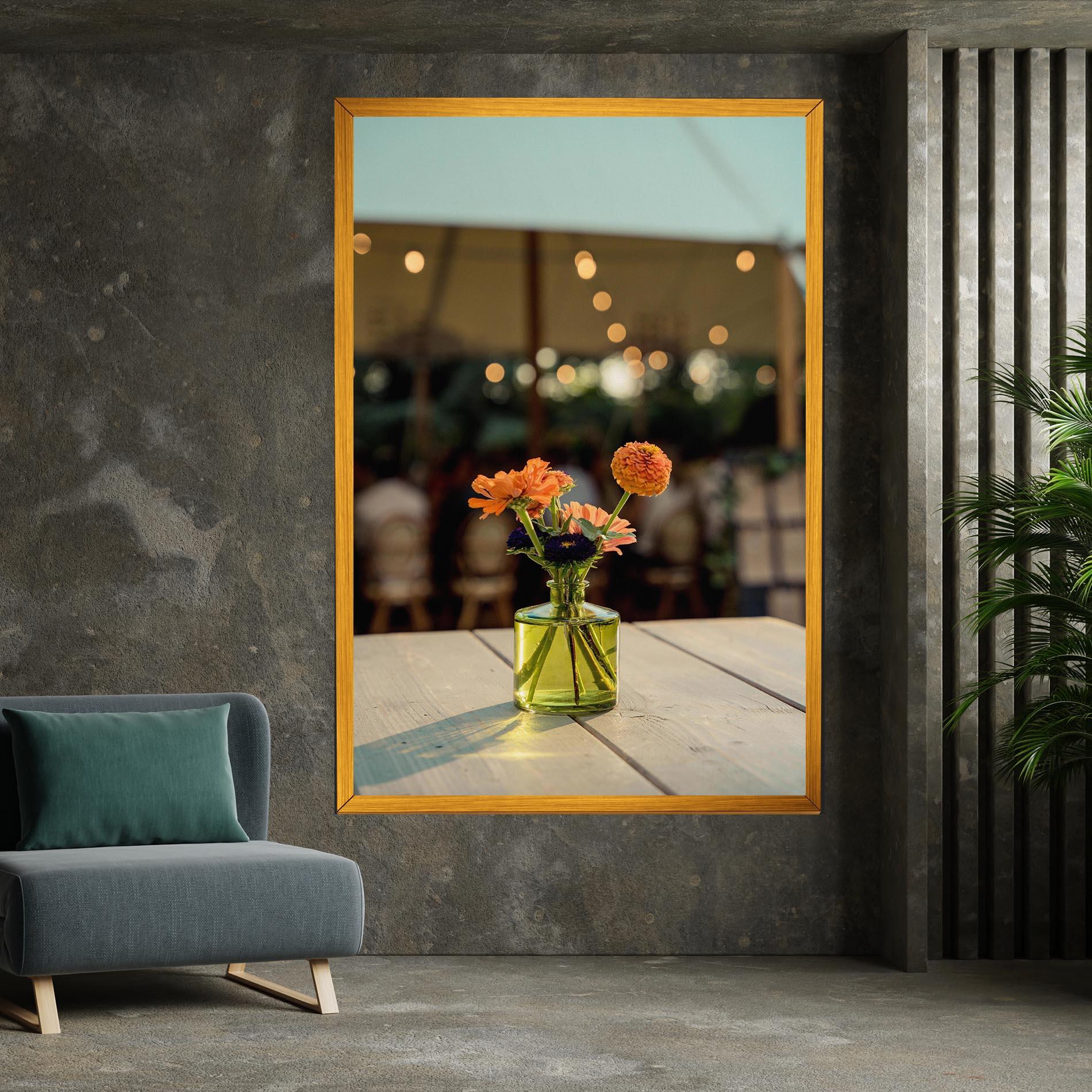 Vászonkép Orange Flowers Vase mockup 7