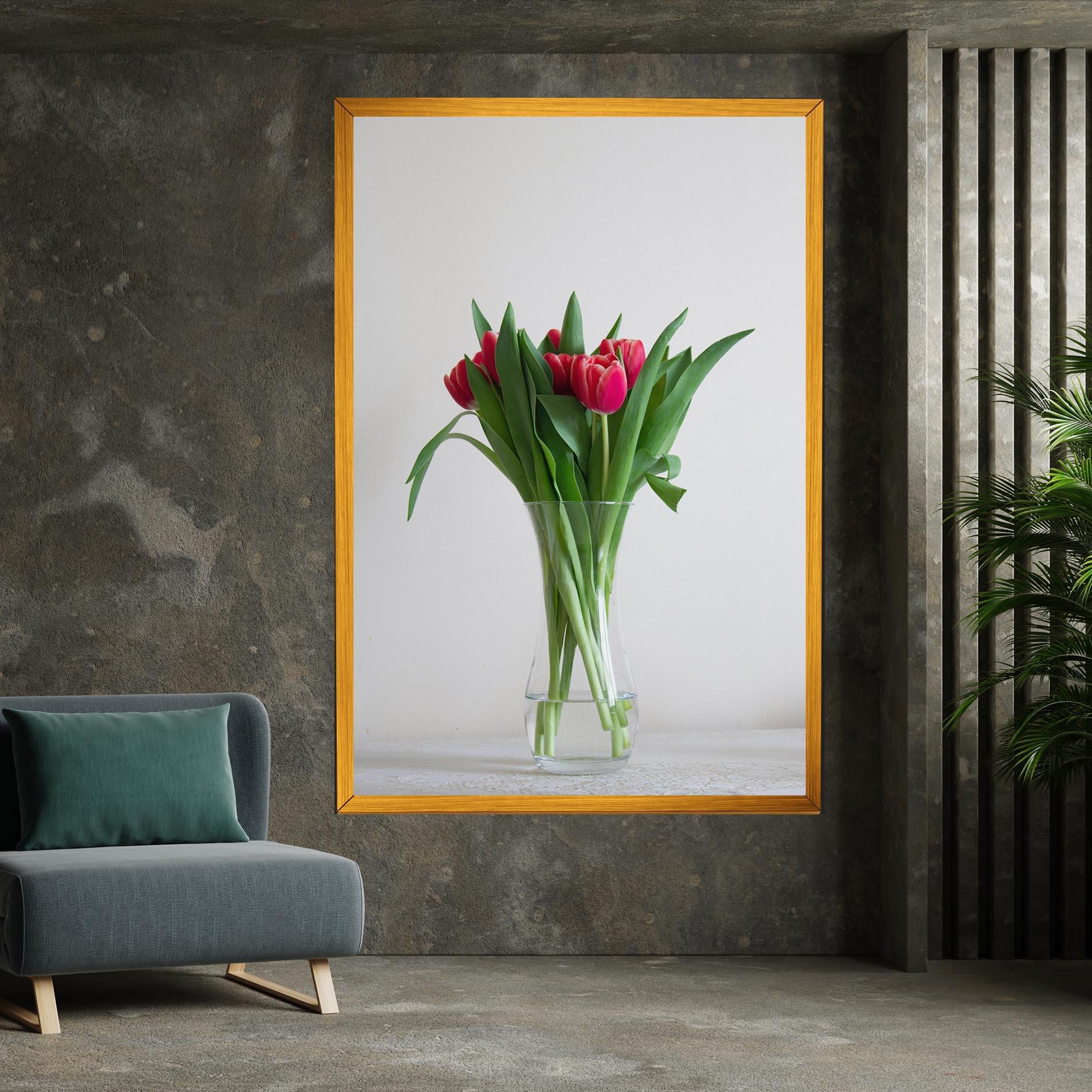 Vászonkép Pretty Tulips Vase mockup 7