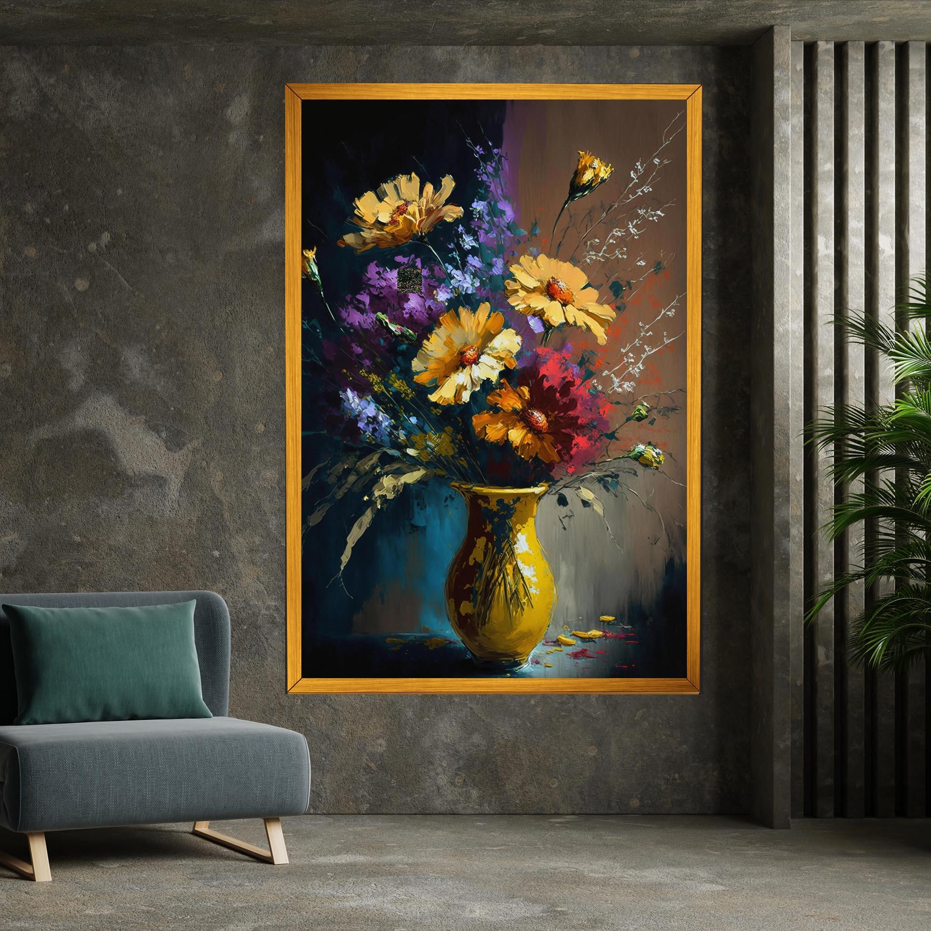Vászonkép Yellow Art Vase mockup 7