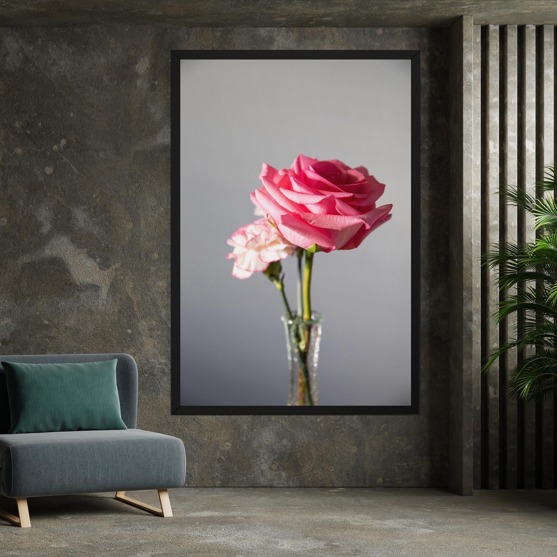 Vászonkép Big Pink Rose Vase mockup 7