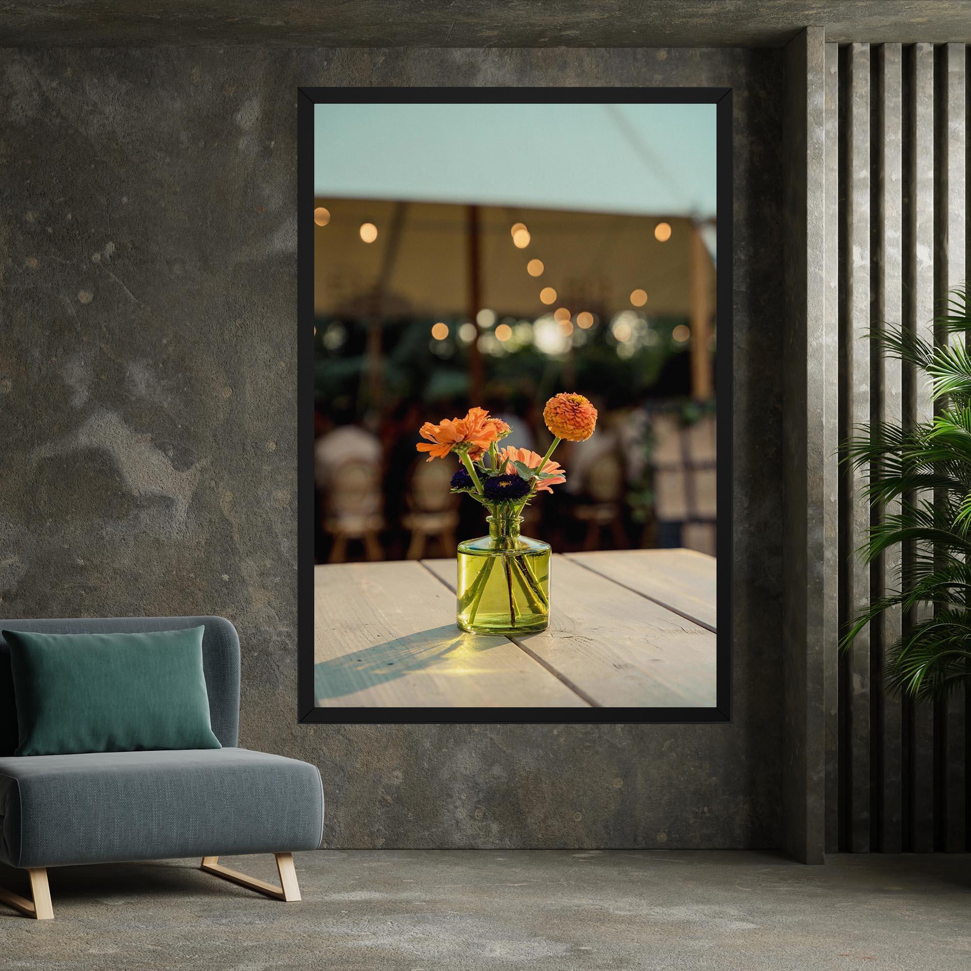 Vászonkép Orange Flowers Vase mockup 7