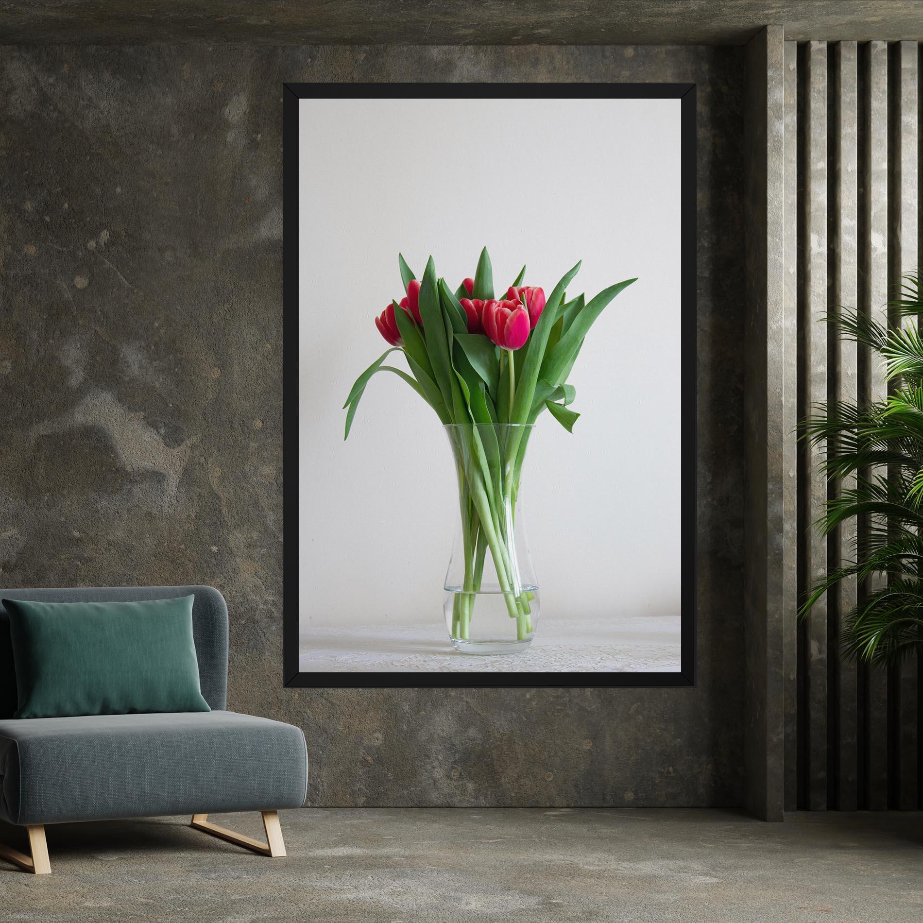 Vászonkép Pretty Tulips Vase mockup 7