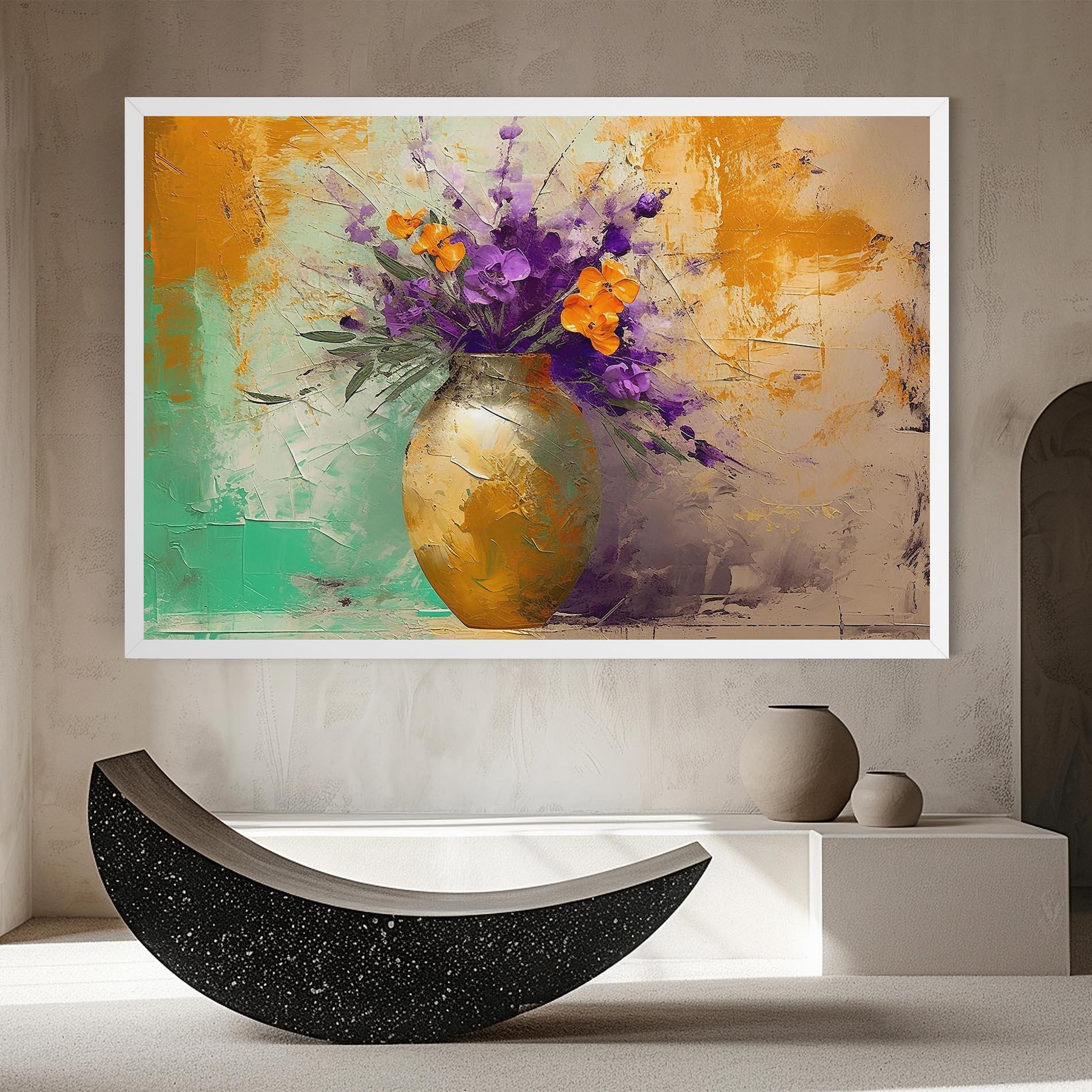 Vászonkép Purple Orange Plant Vase mockup 8
