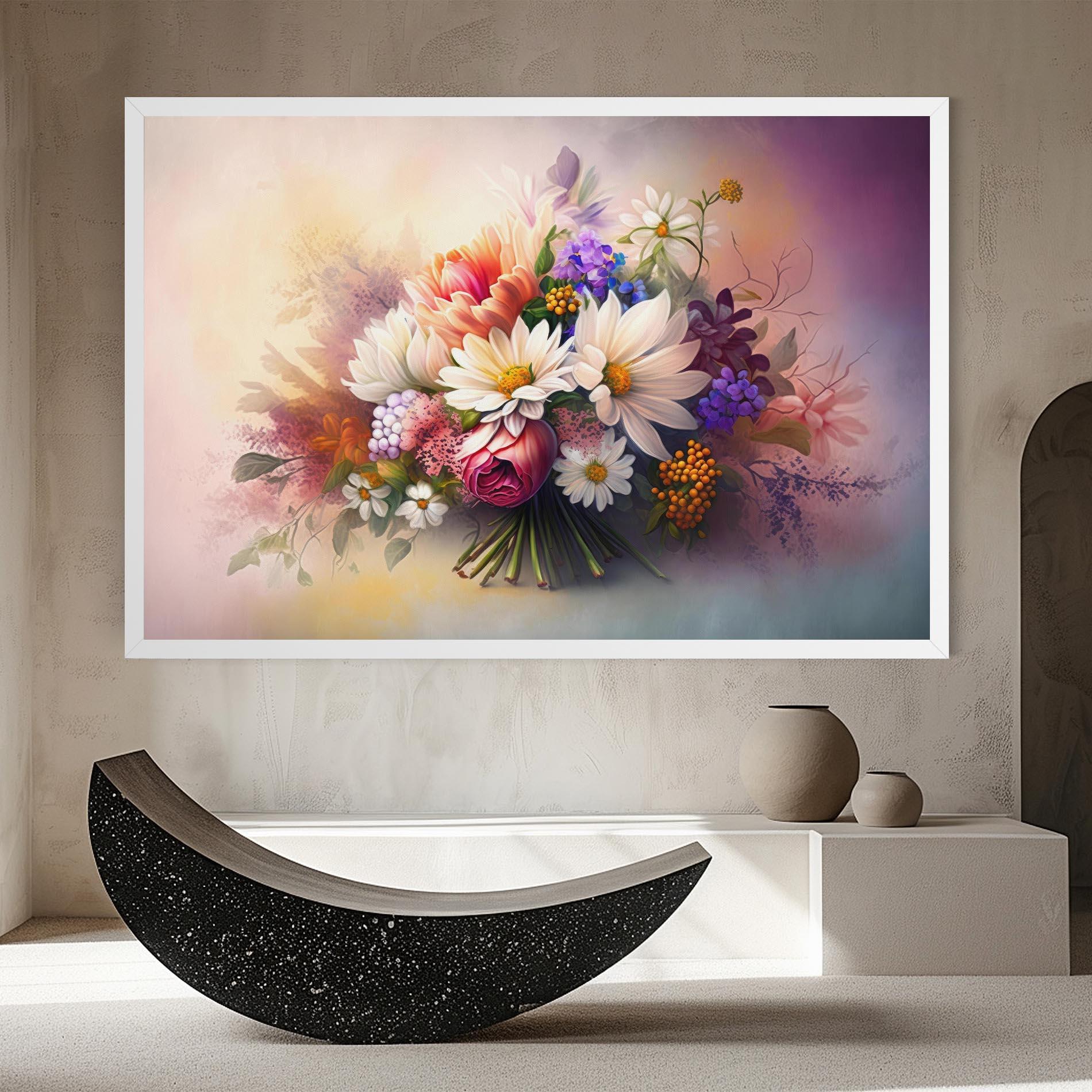 Vászonkép Vecteezy_ai Generated Bouquet Of Fresh Spring Flowers On Light_23373362_865 mockup 8