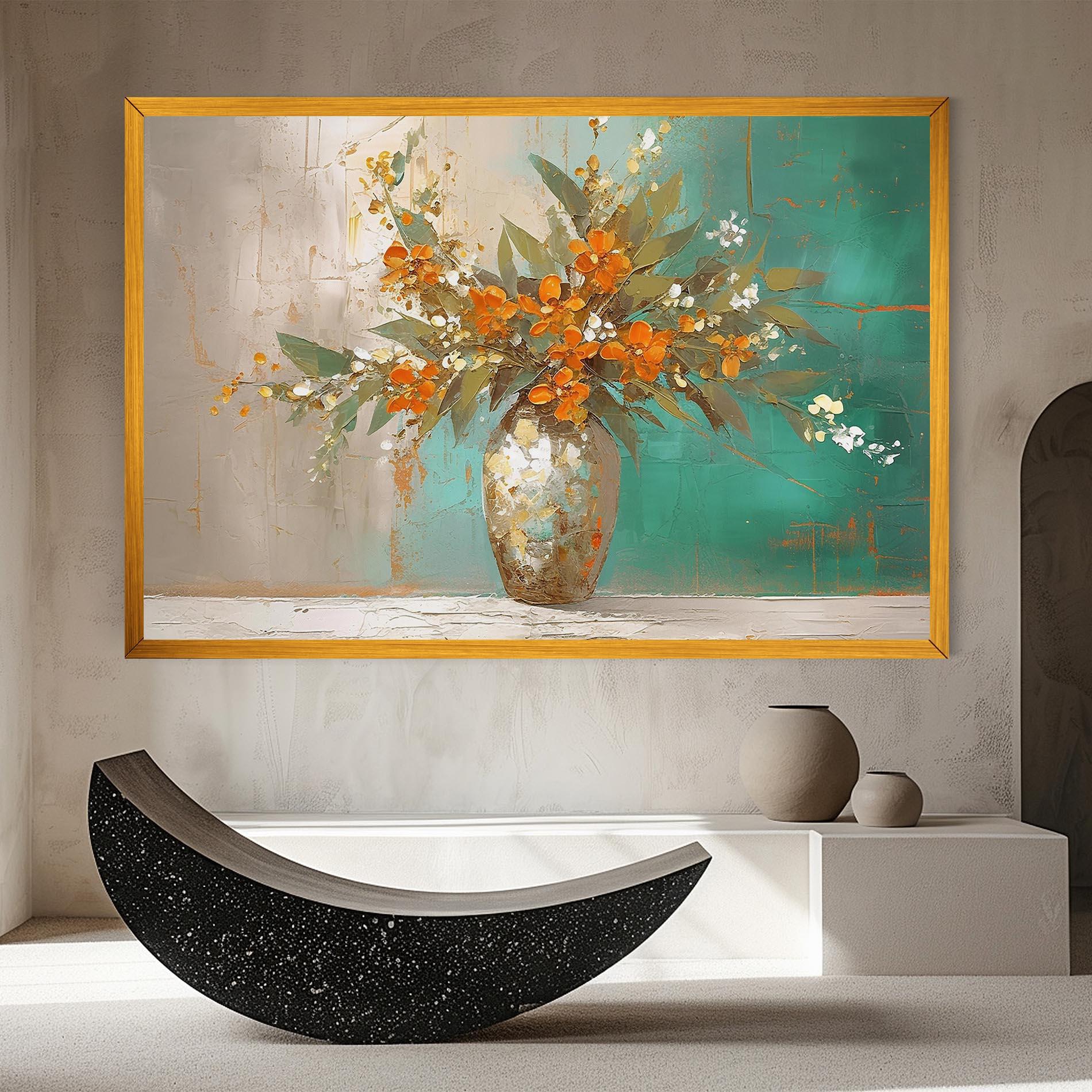 Vászonkép Grey Vase Orange mockup 8