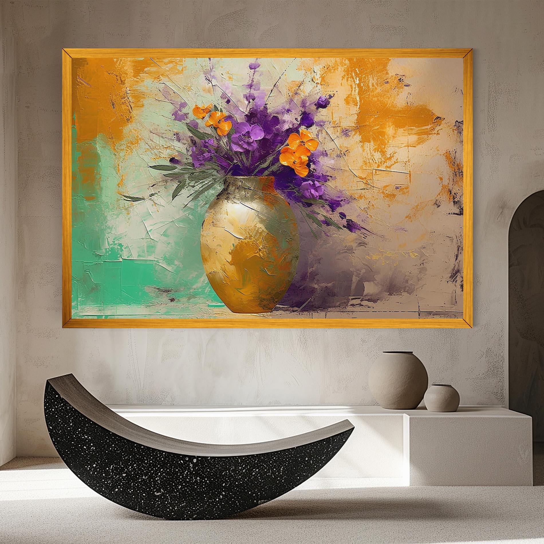 Vászonkép Purple Orange Plant Vase mockup 8