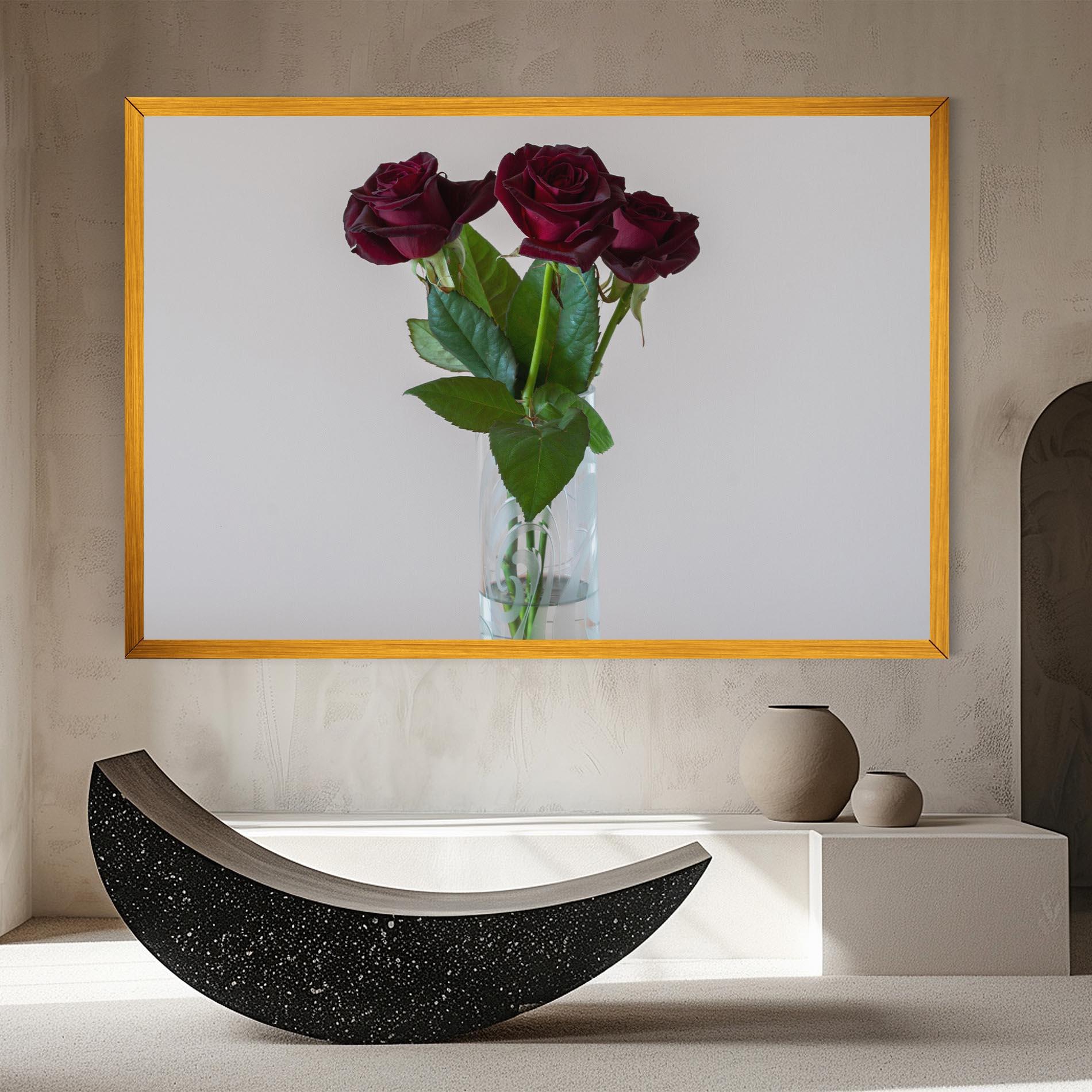 Vászonkép Red Roses Vase mockup 8