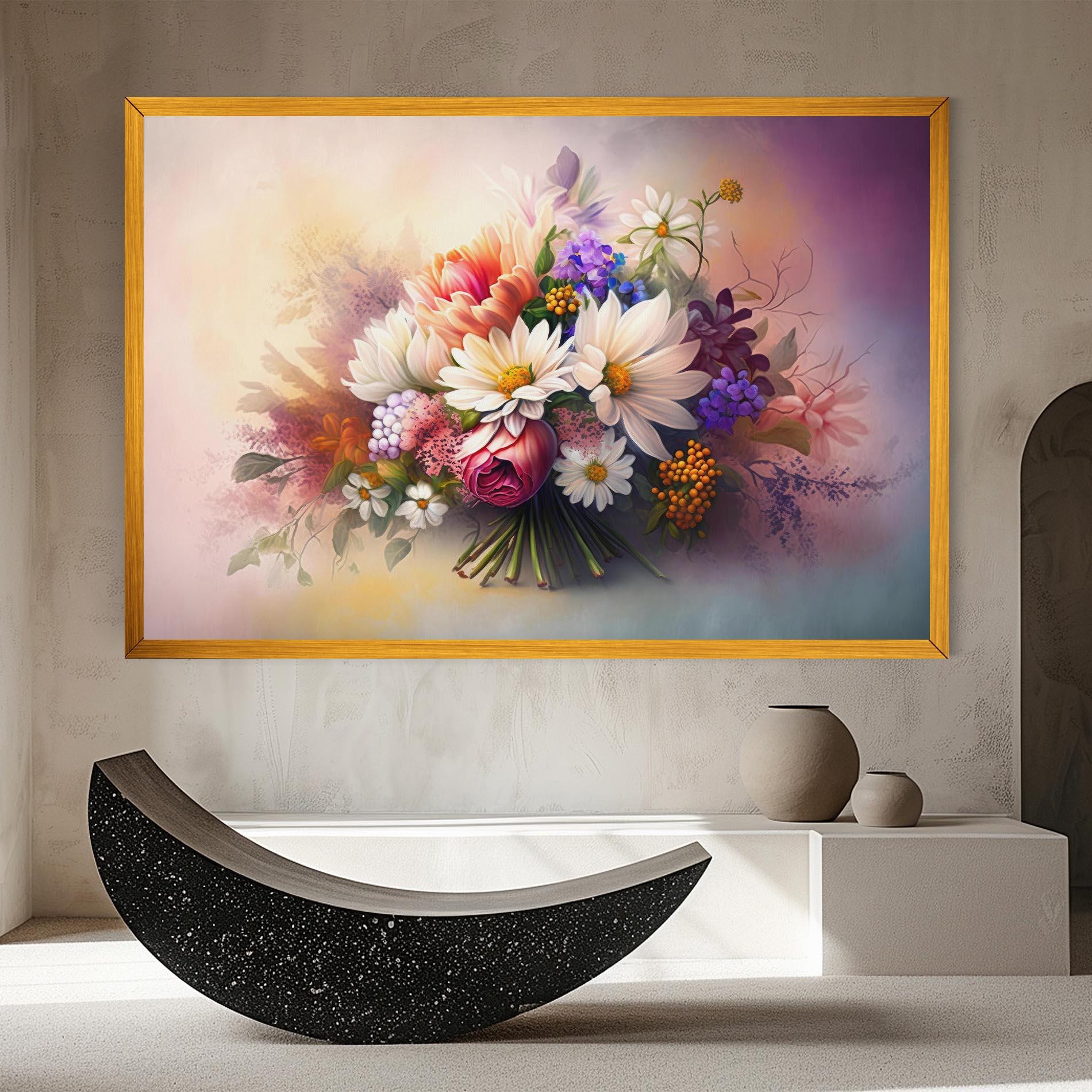 Vászonkép Vecteezy_ai Generated Bouquet Of Fresh Spring Flowers On Light_23373362_865 mockup 8
