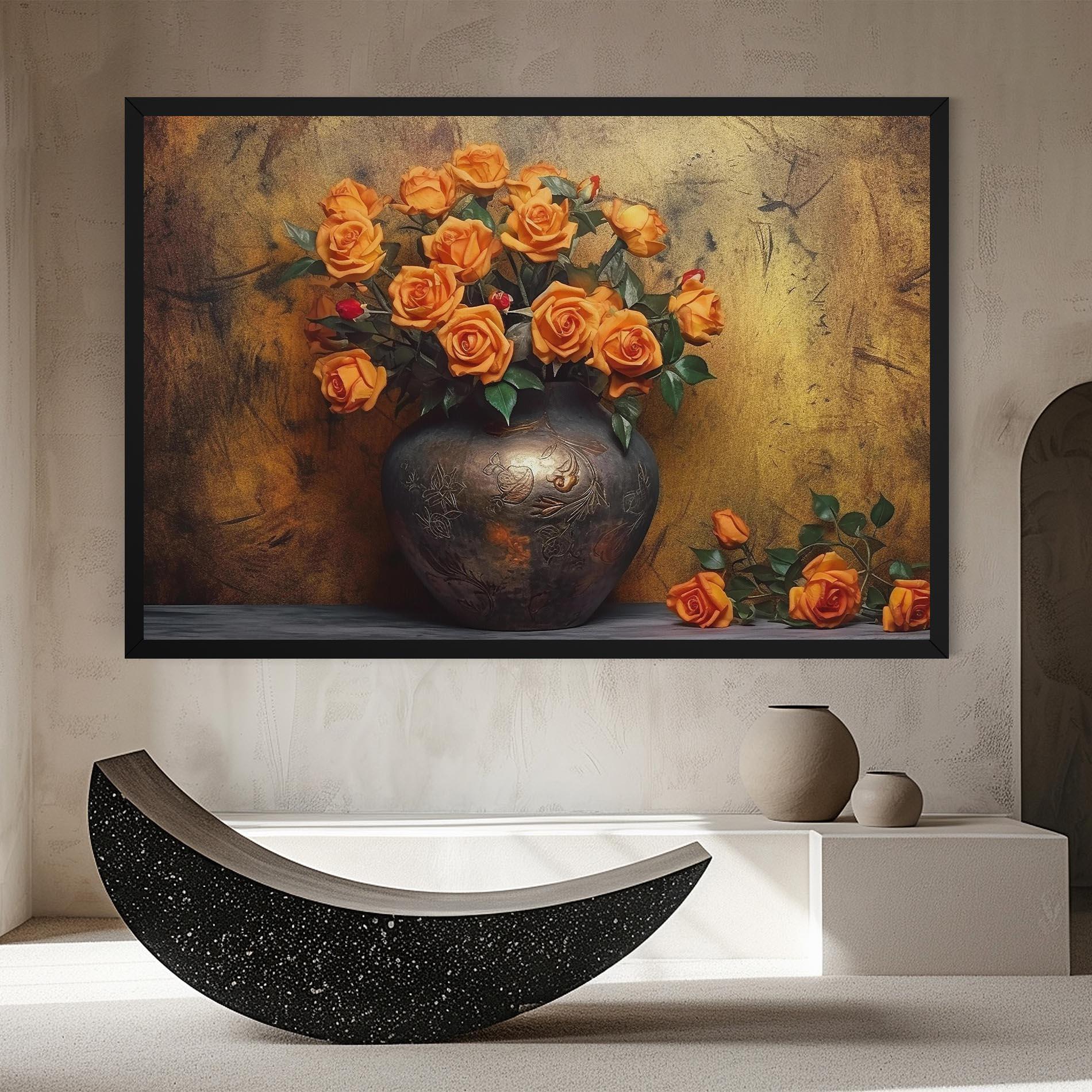 Vászonkép Orange Vintage Vase mockup 8