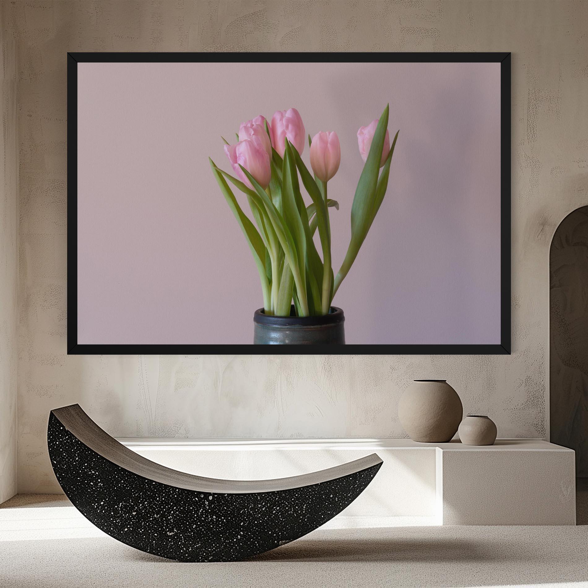 Vászonkép Pink Tulips Vase mockup 8