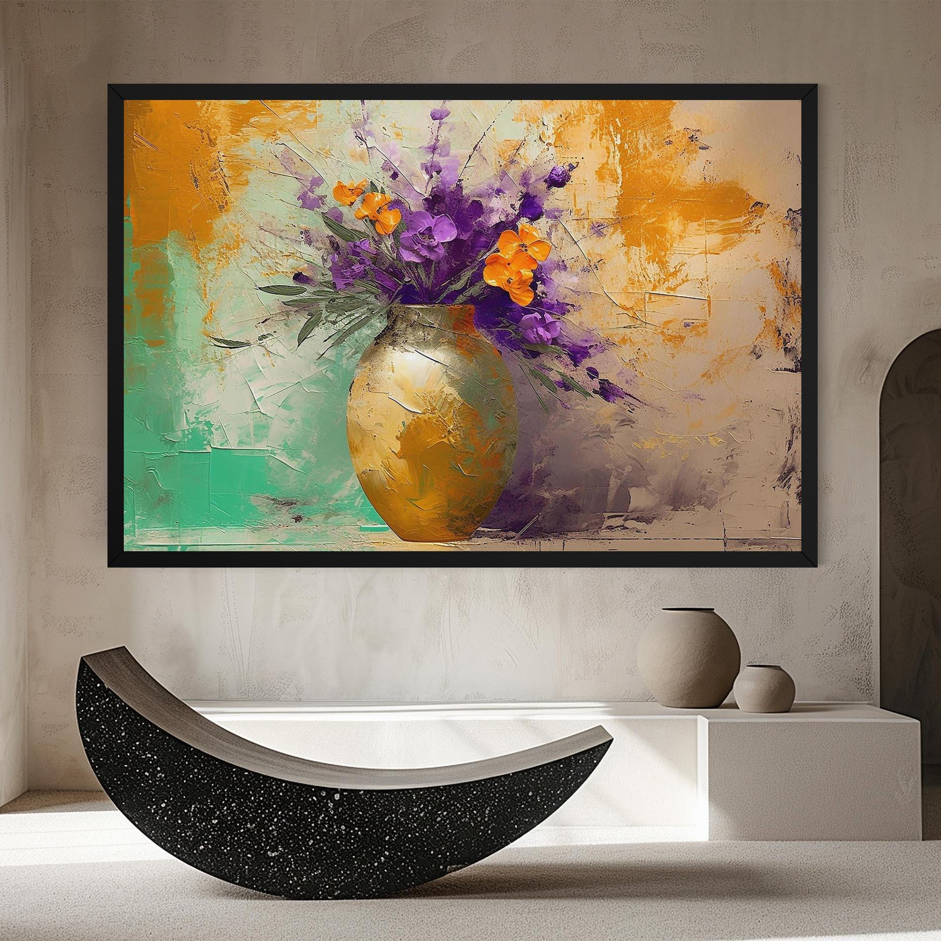 Vászonkép Purple Orange Plant Vase mockup 8