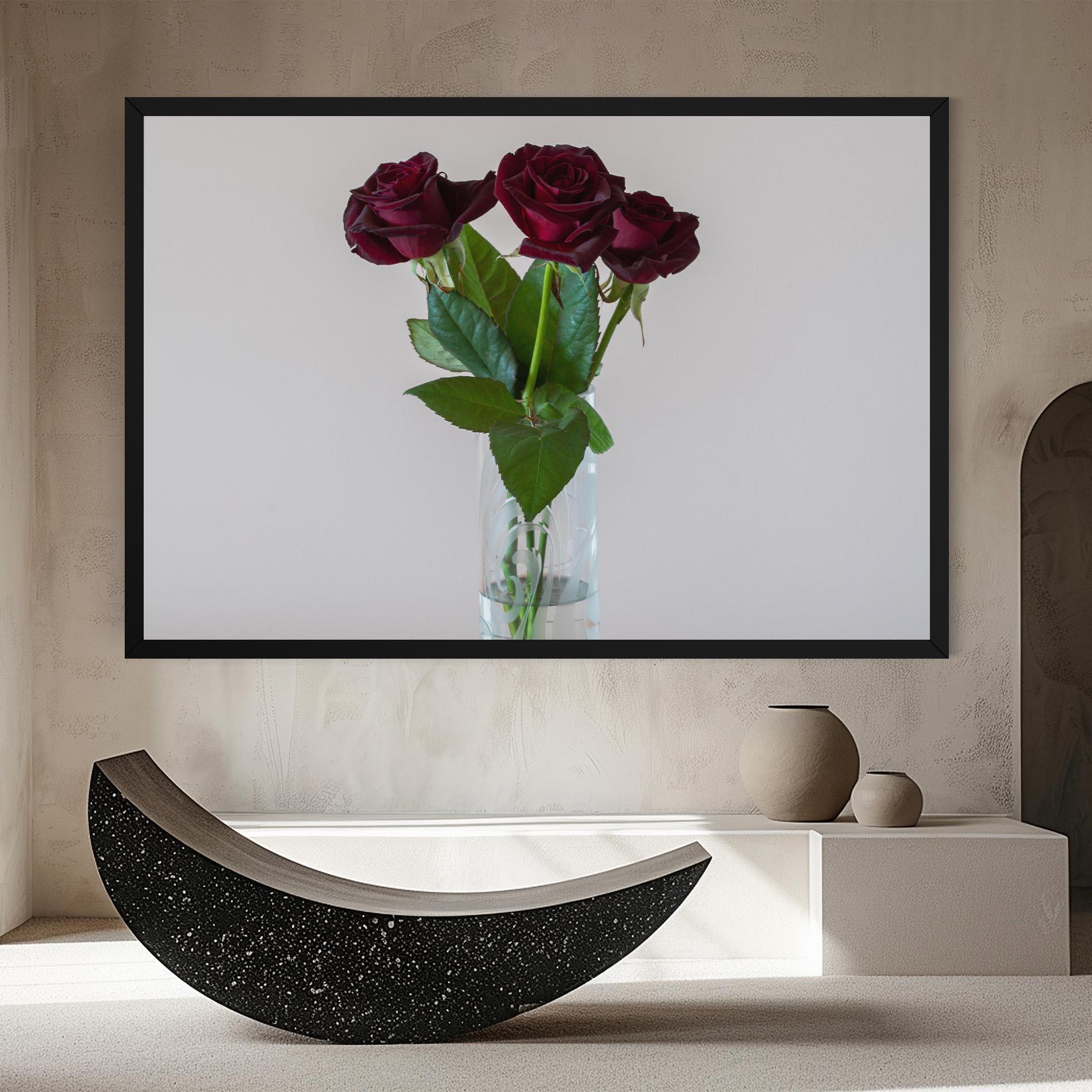 Vászonkép Red Roses Vase mockup 8