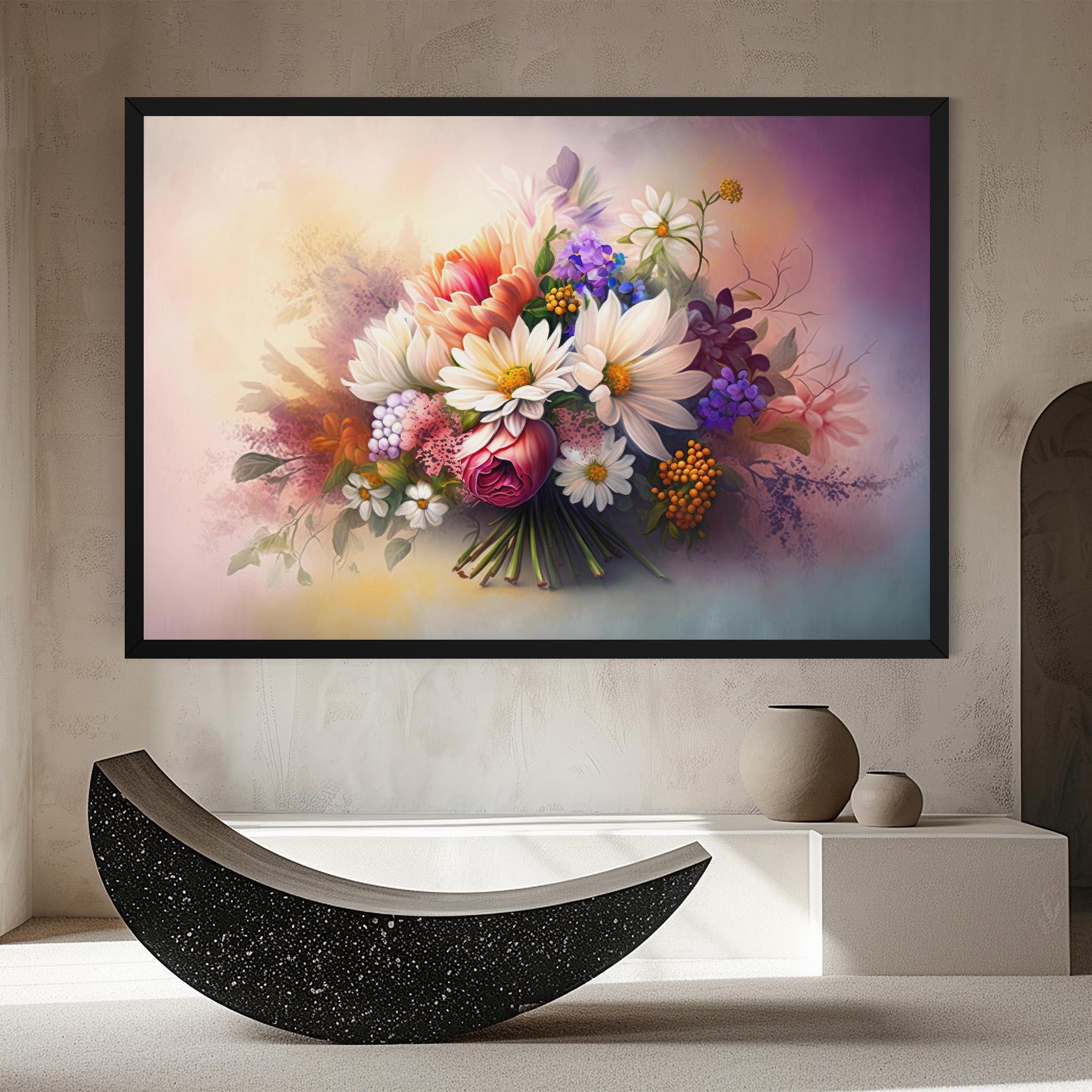 Vászonkép Vecteezy_ai Generated Bouquet Of Fresh Spring Flowers On Light_23373362_865 mockup 8