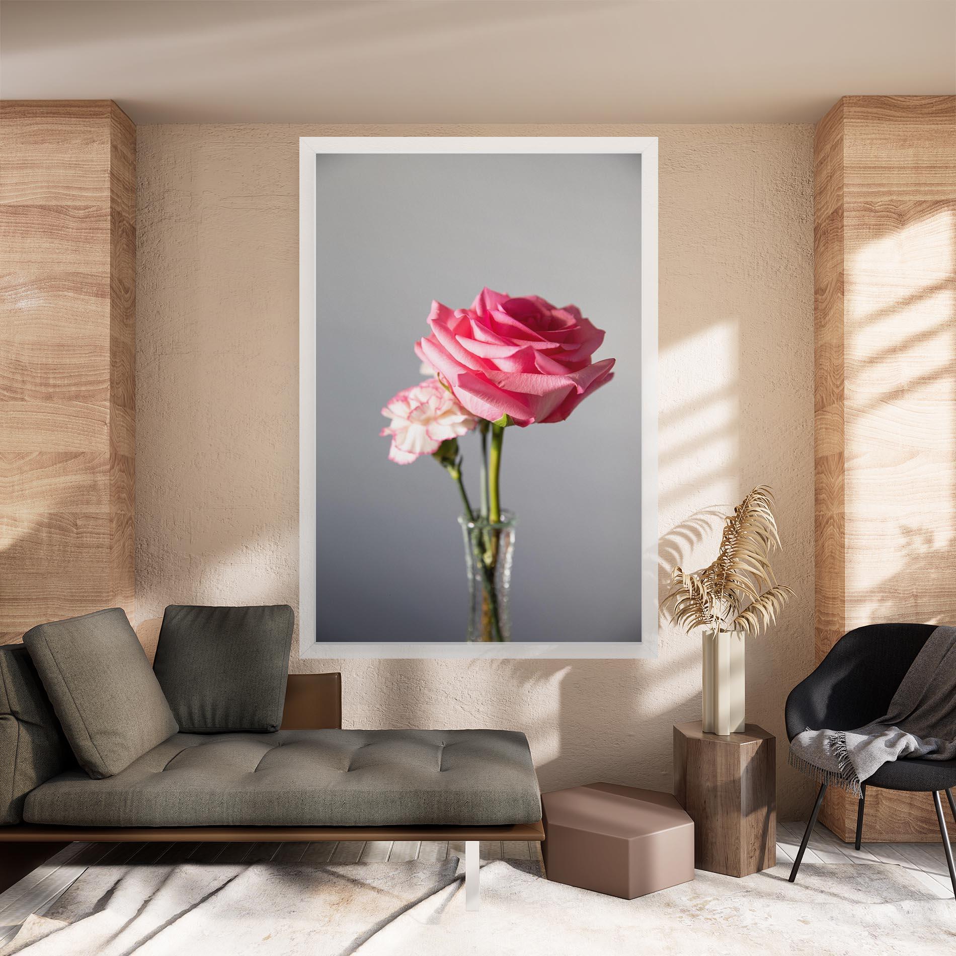 Vászonkép Big Pink Rose Vase mockup 8