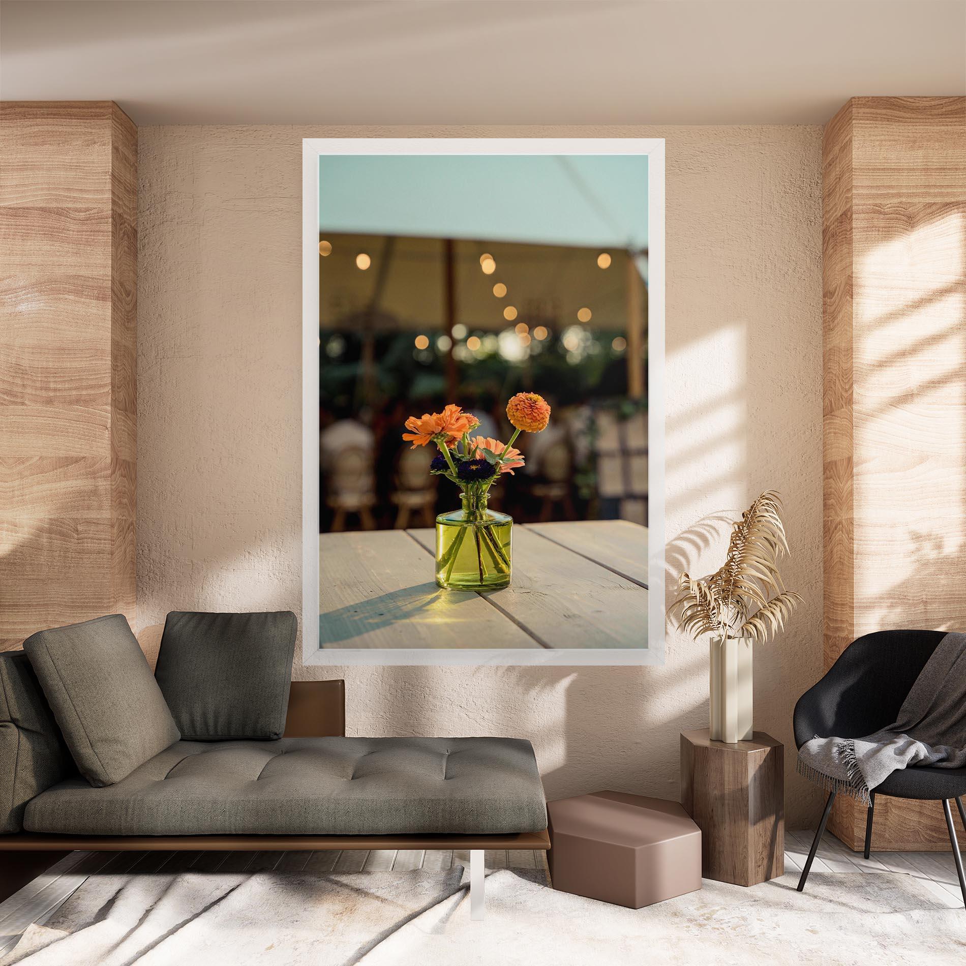 Vászonkép Orange Flowers Vase mockup 8