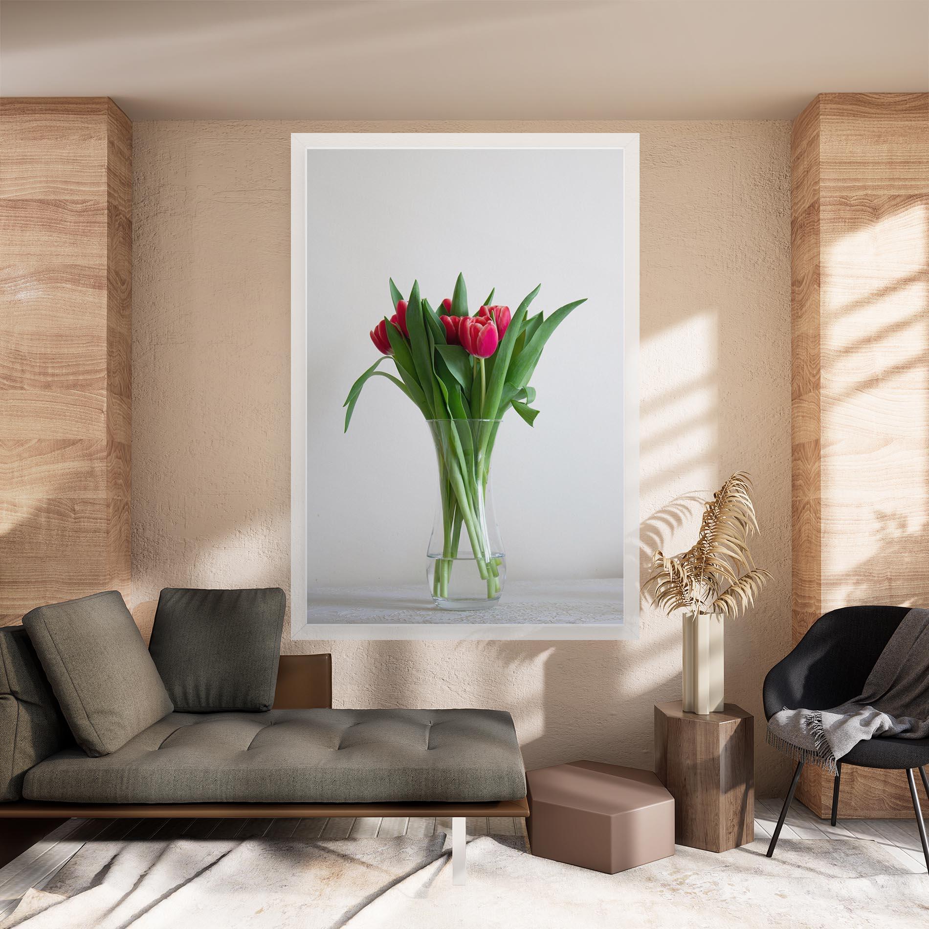 Vászonkép Pretty Tulips Vase mockup 8