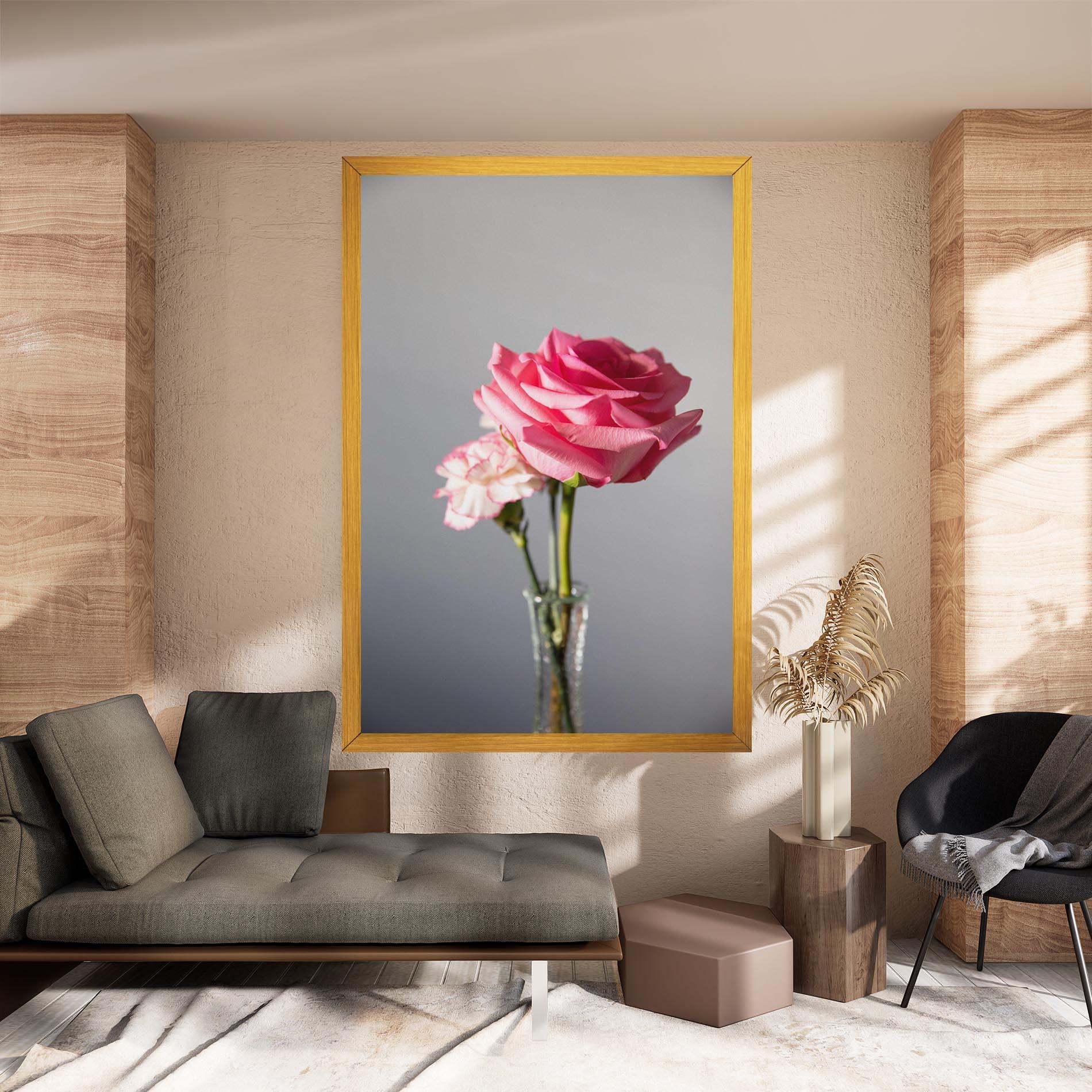 Vászonkép Big Pink Rose Vase mockup 8