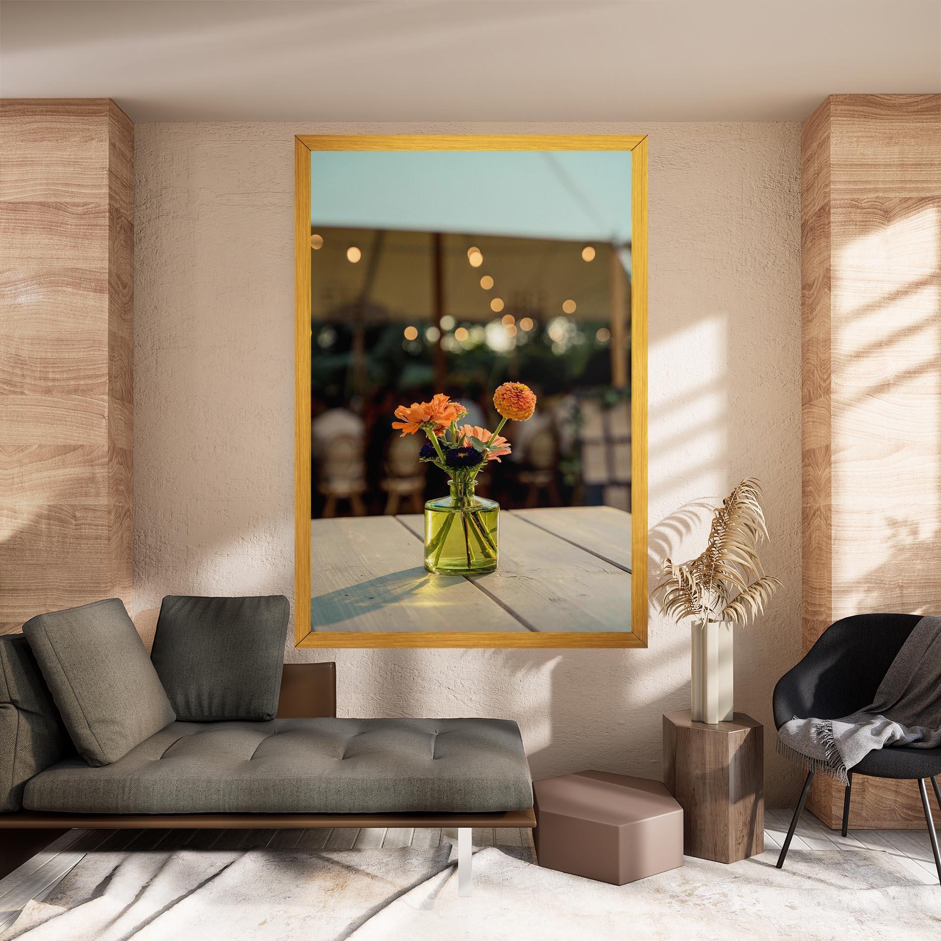 Vászonkép Orange Flowers Vase mockup 8