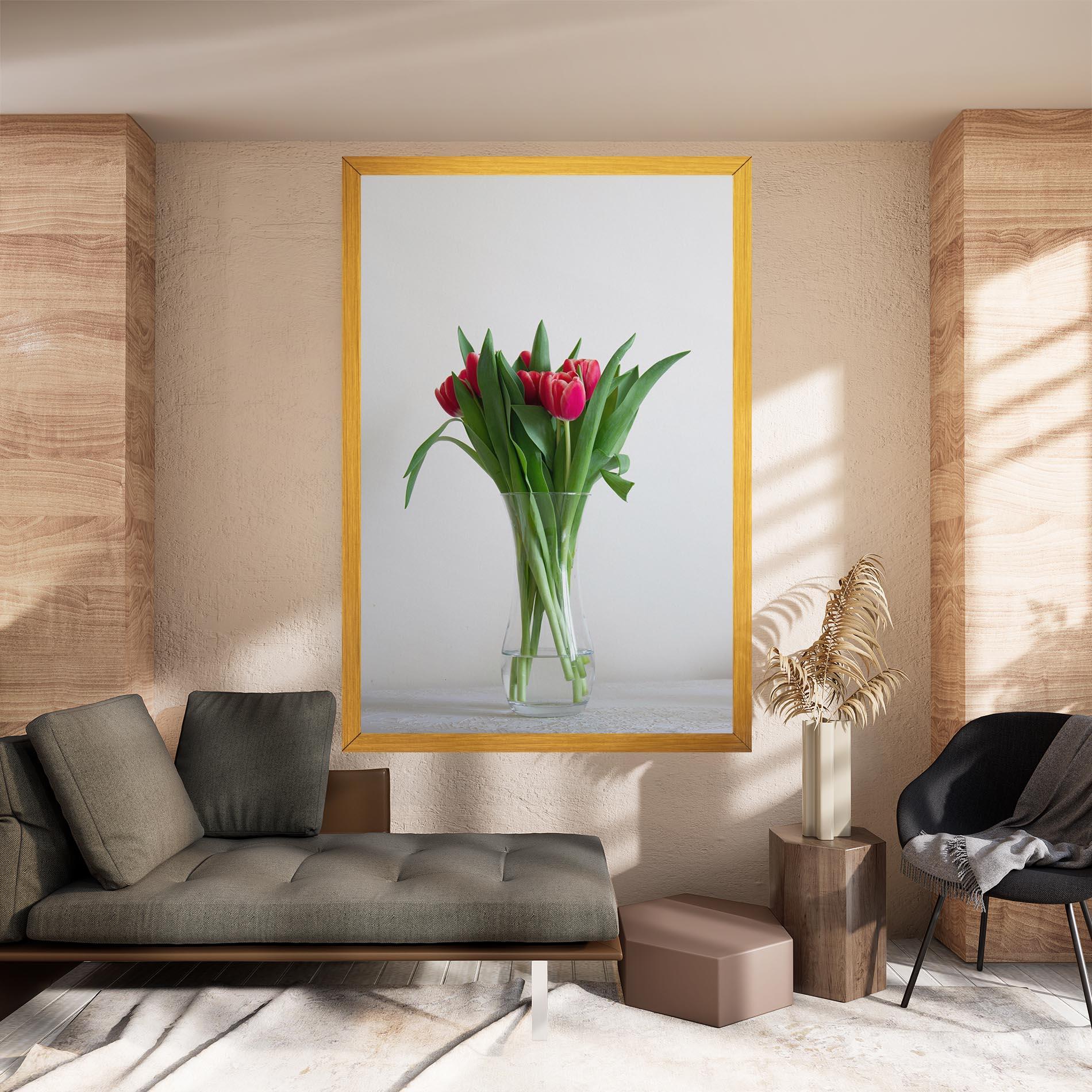 Vászonkép Pretty Tulips Vase mockup 8