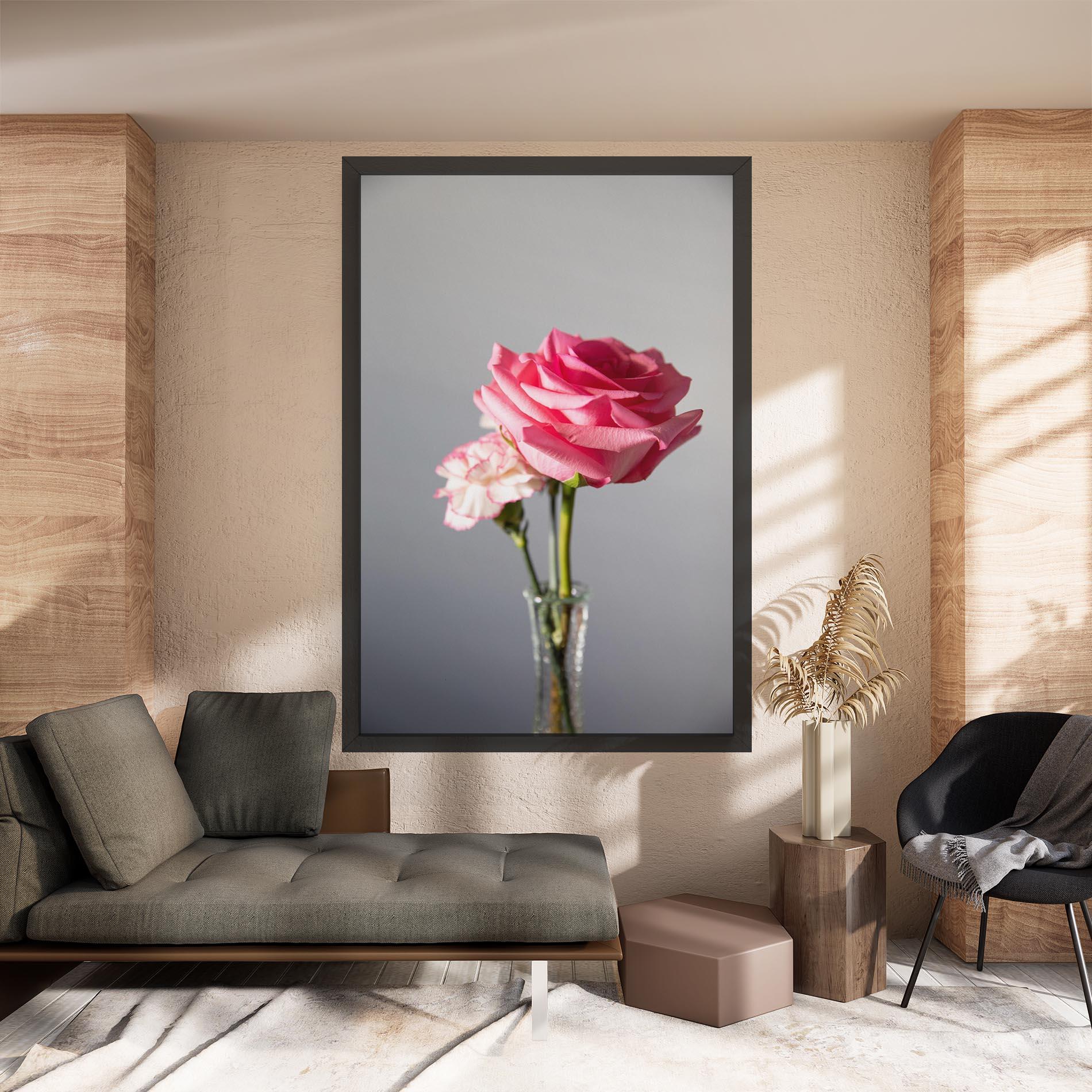Vászonkép Big Pink Rose Vase mockup 8