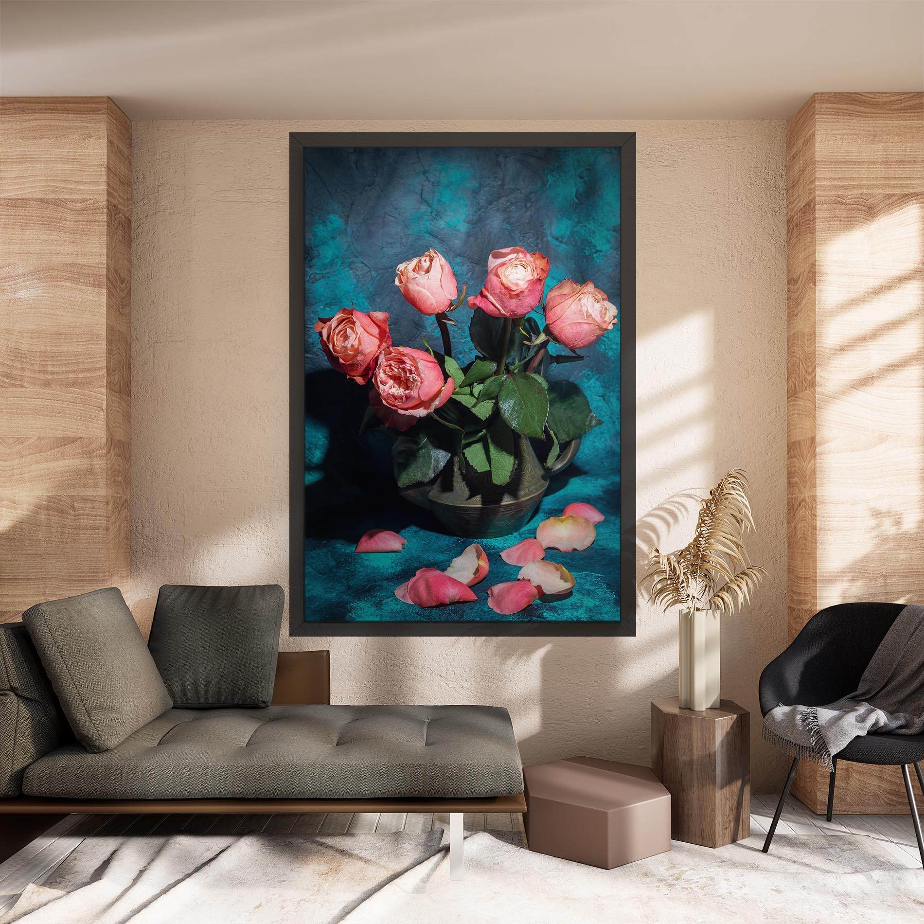 Vászonkép Bouquet Roses Vase mockup 8