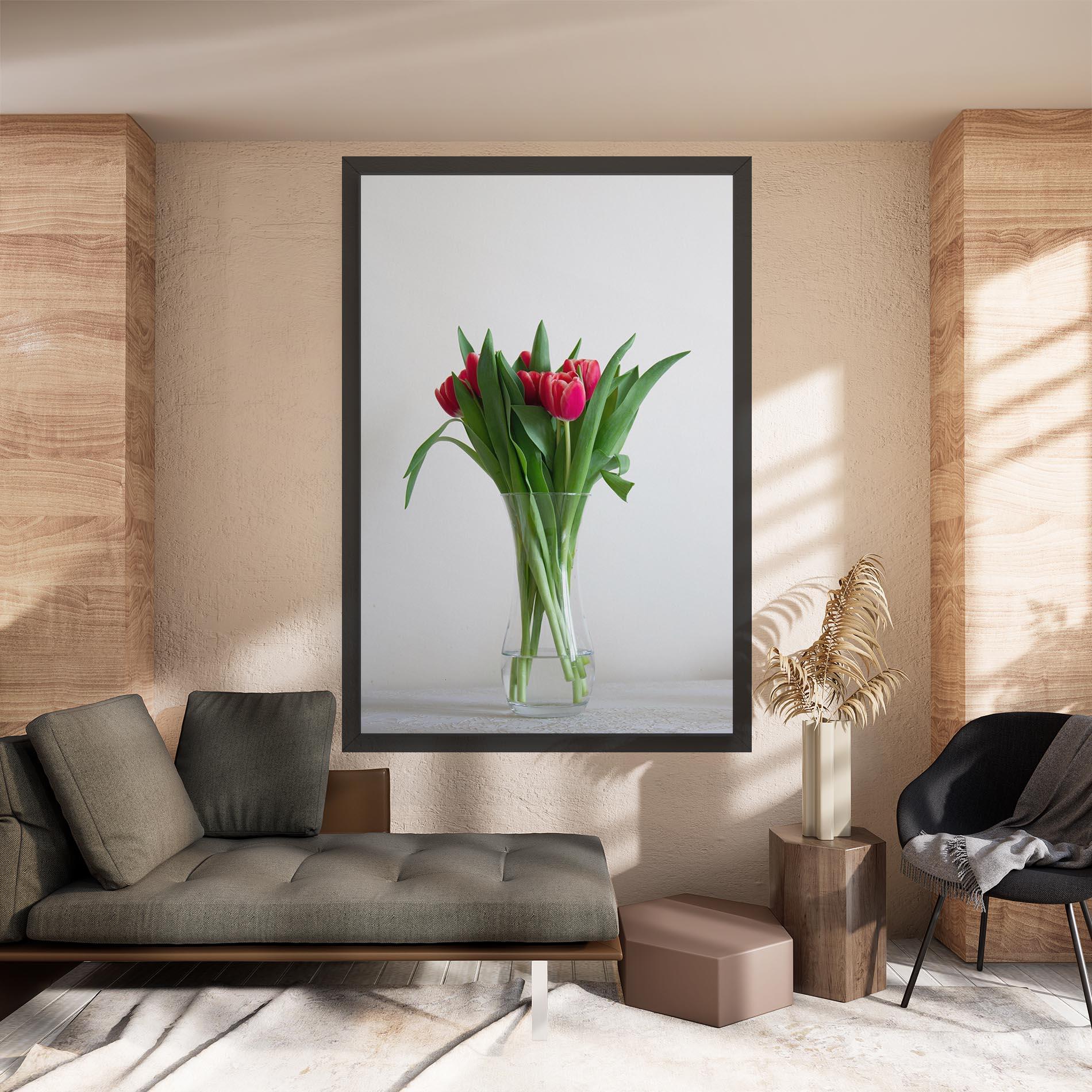 Vászonkép Pretty Tulips Vase mockup 8