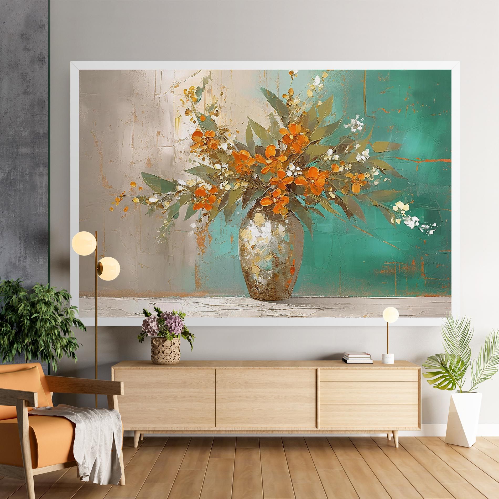 Grey Vase Orange mockup 9