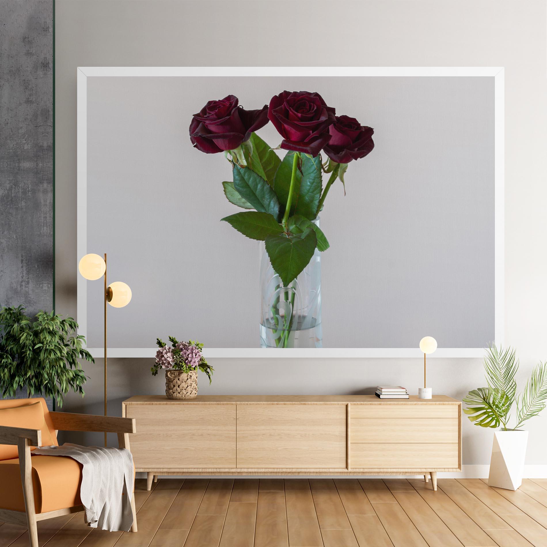 Vászonkép Red Roses Vase mockup 9