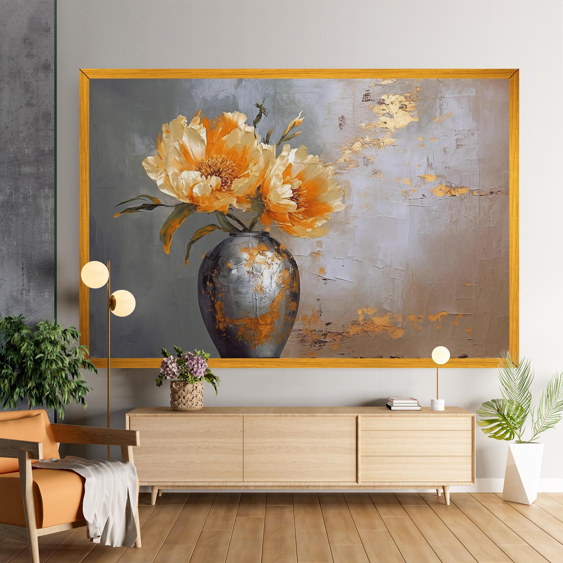 Vászonkép Grey Painting Vase mockup 9