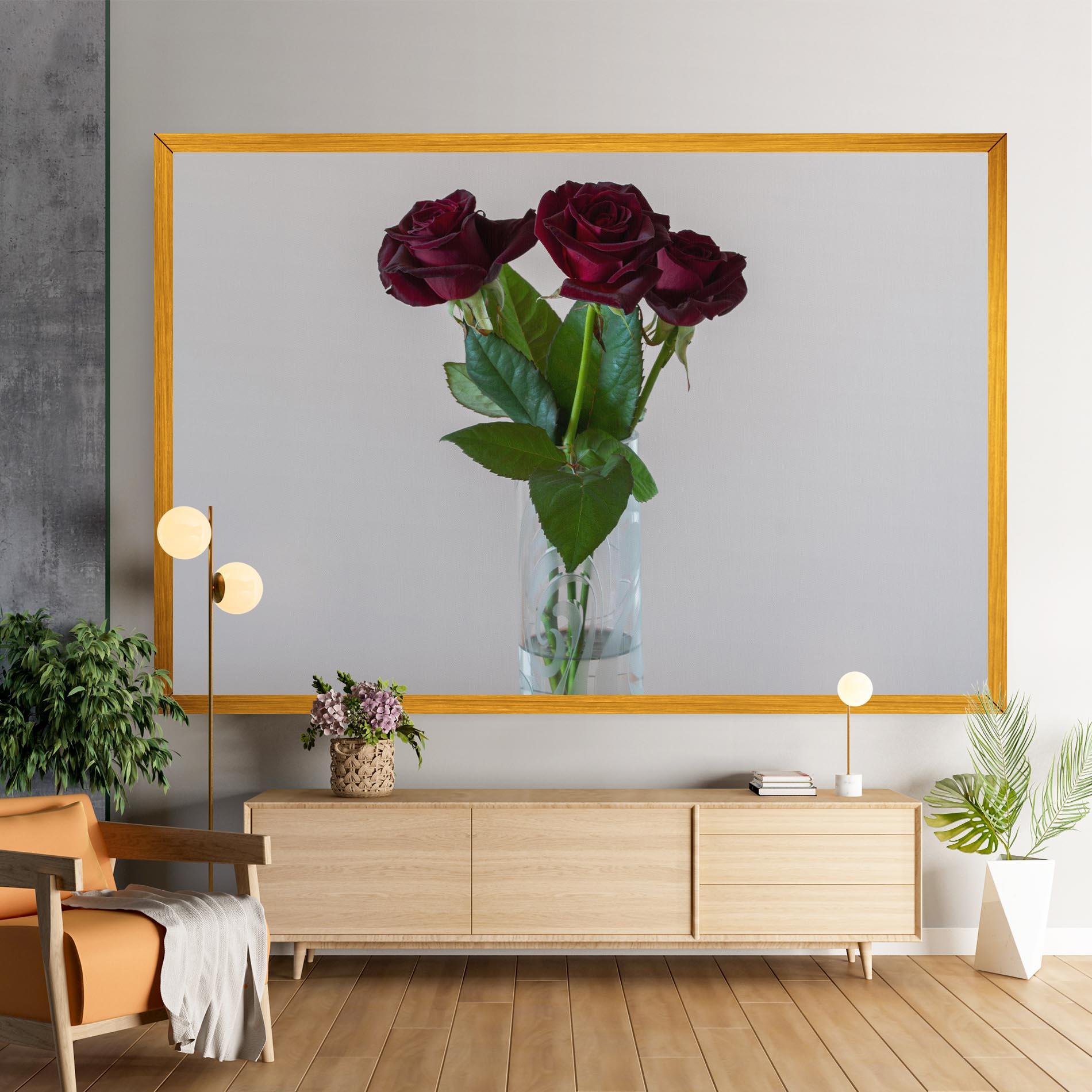 Vászonkép Red Roses Vase mockup 9