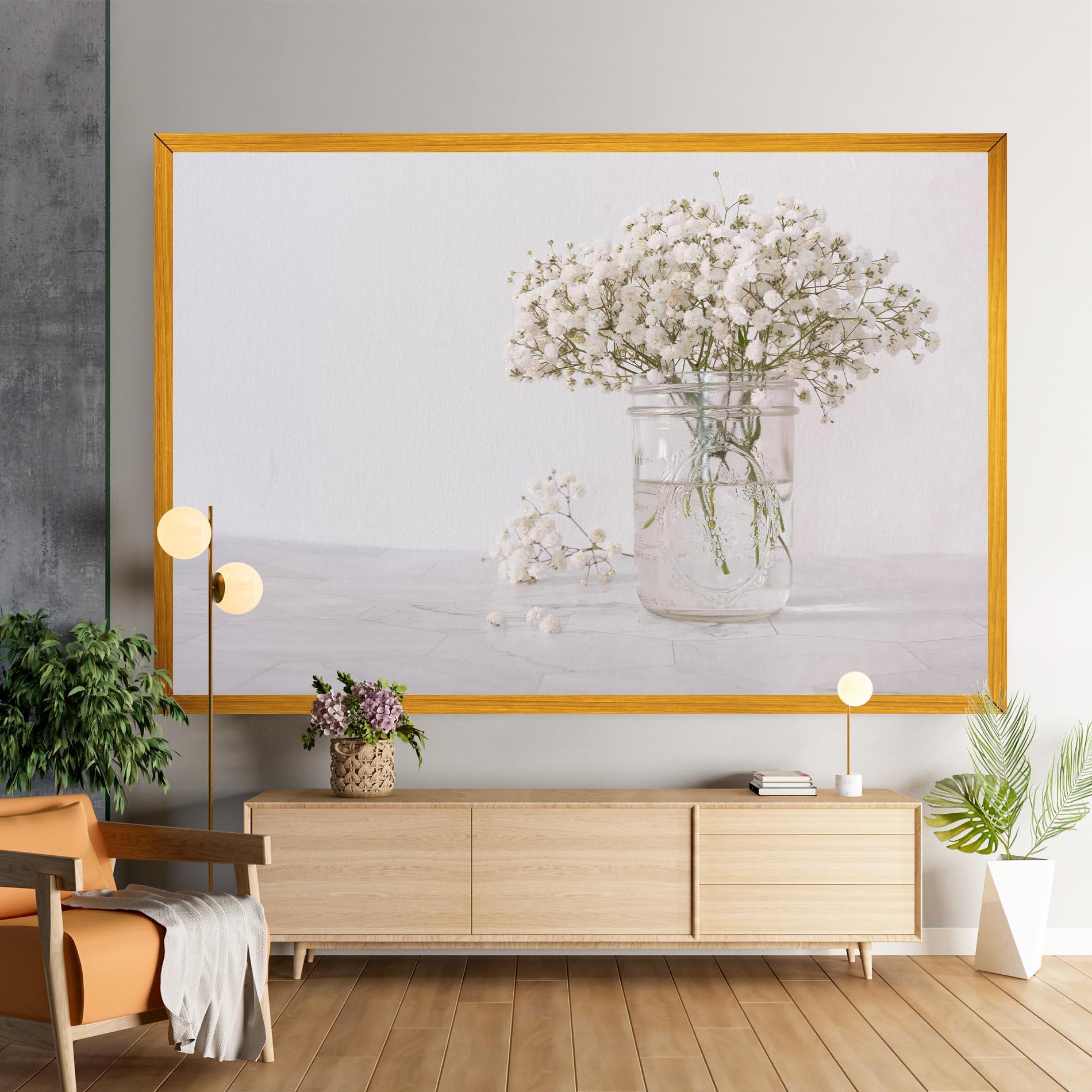 Vászonkép White Tiny Flower Vase mockup 9