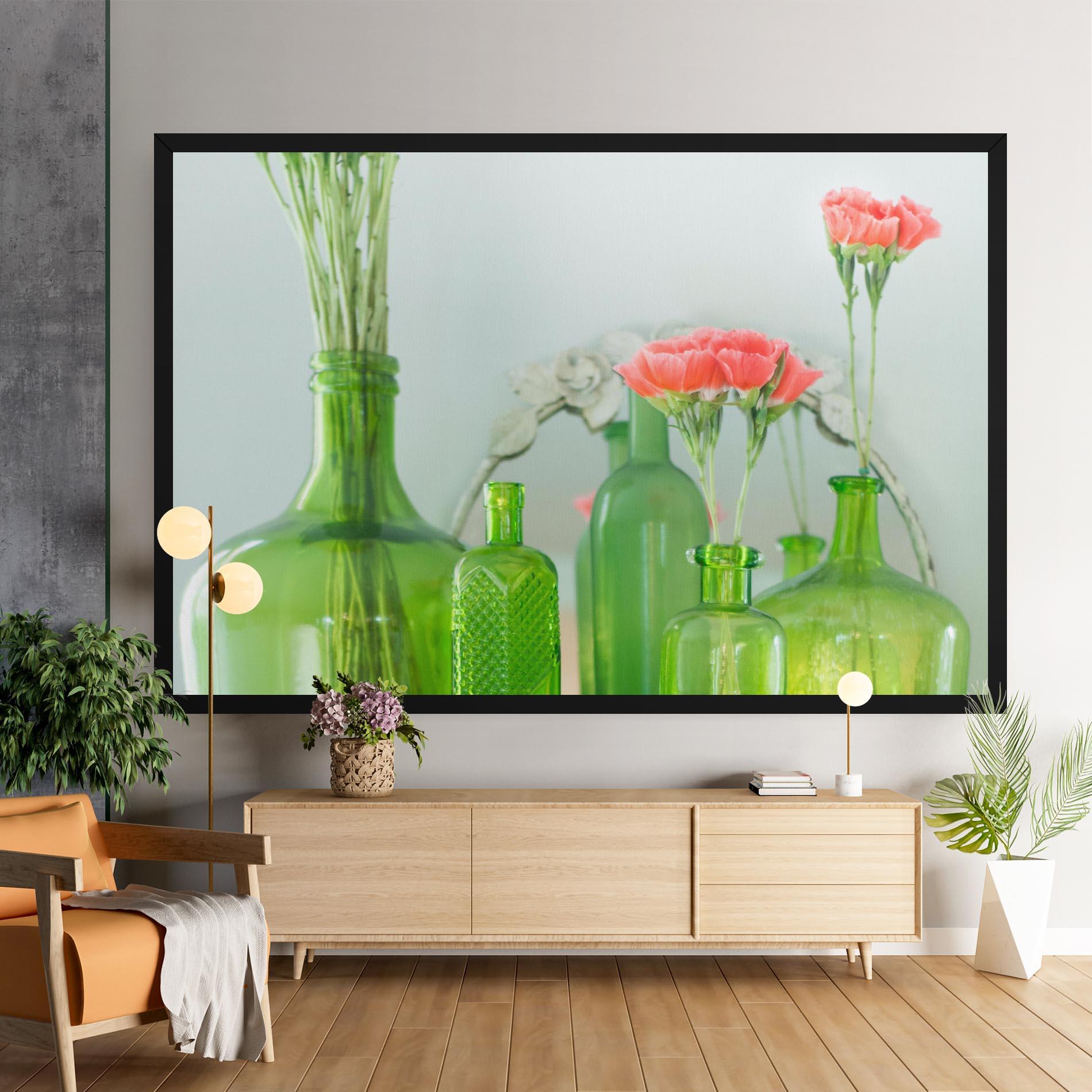 Vászonkép Green Vase Flowers mockup 9