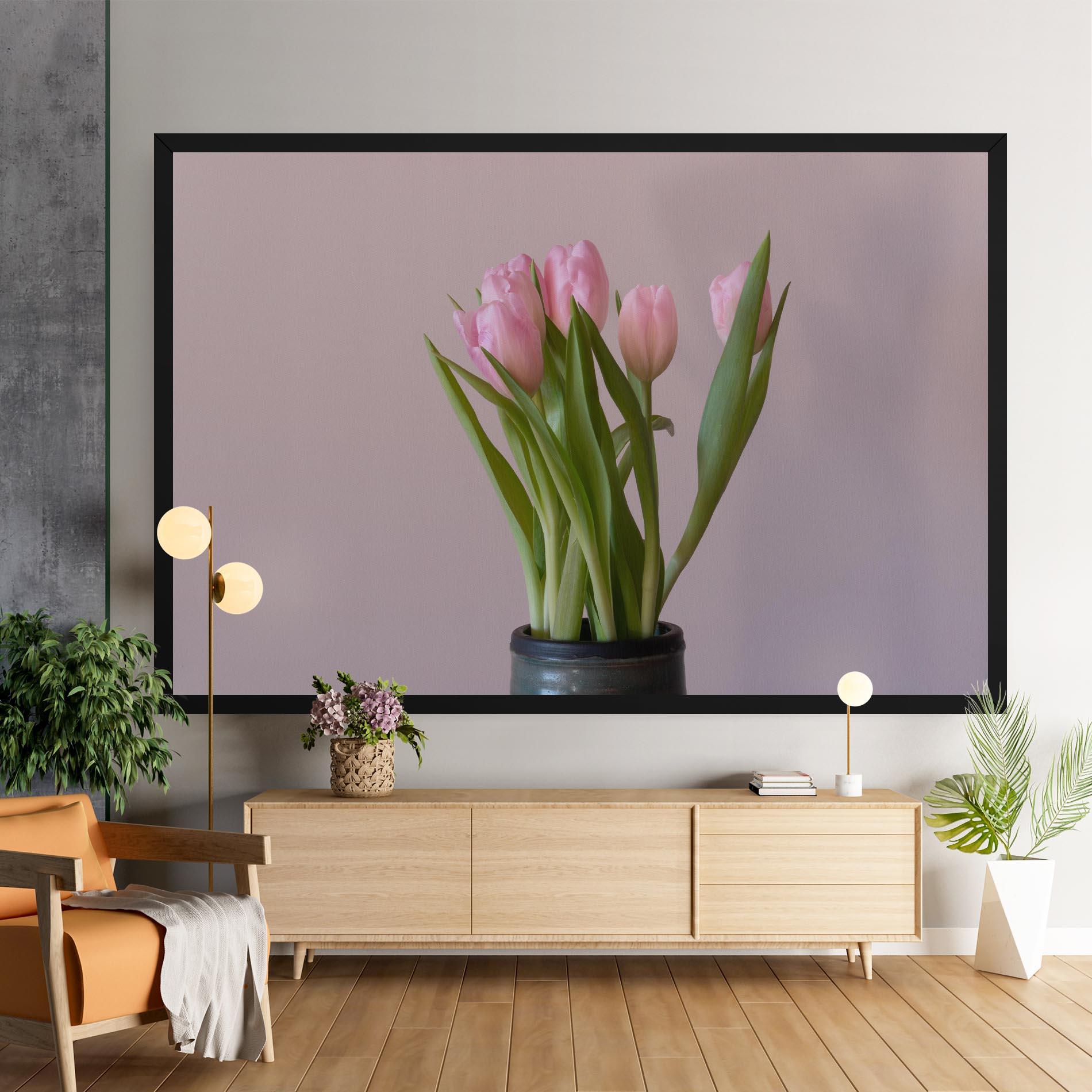 Vászonkép Pink Tulips Vase mockup 9