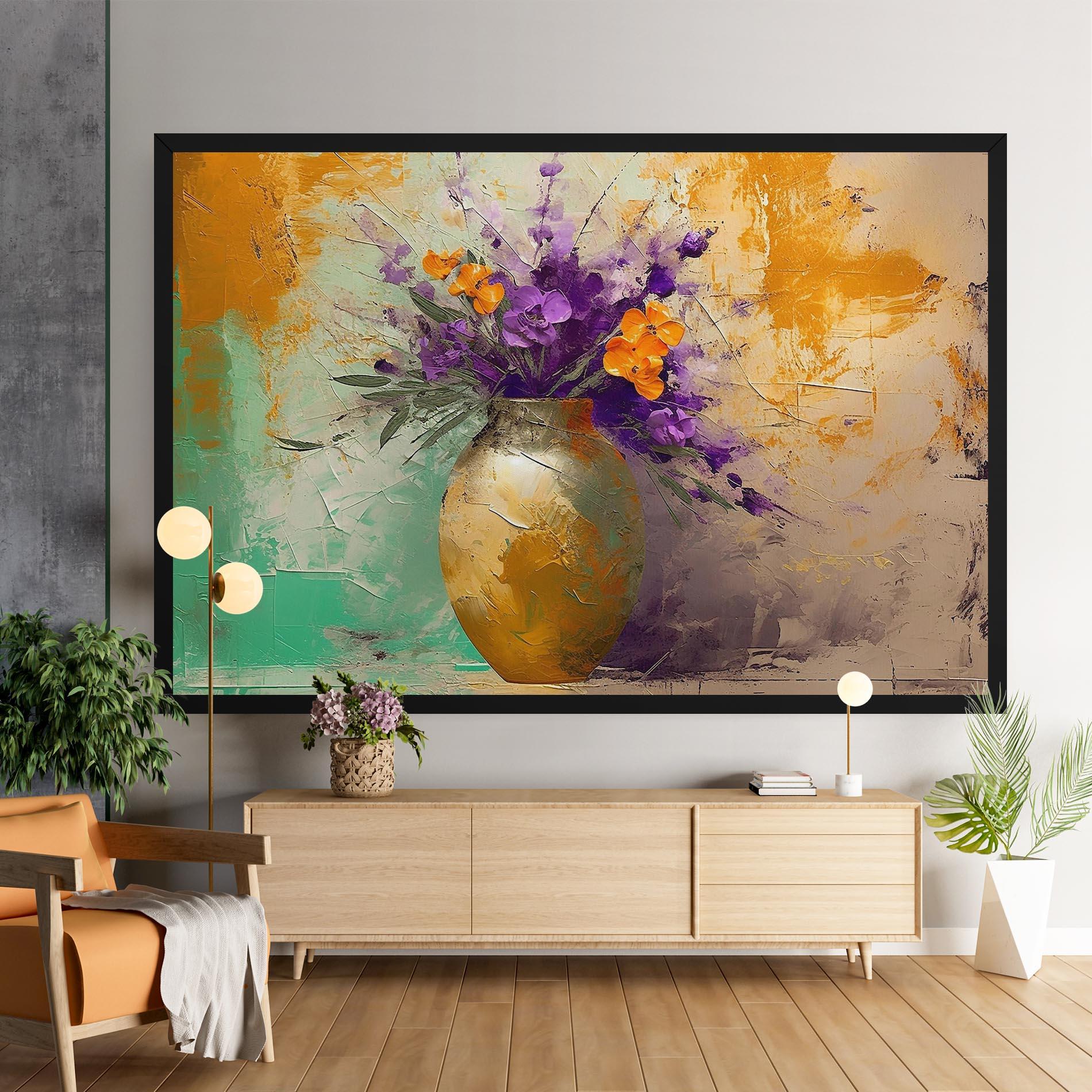 Vászonkép Purple Orange Plant Vase mockup 9