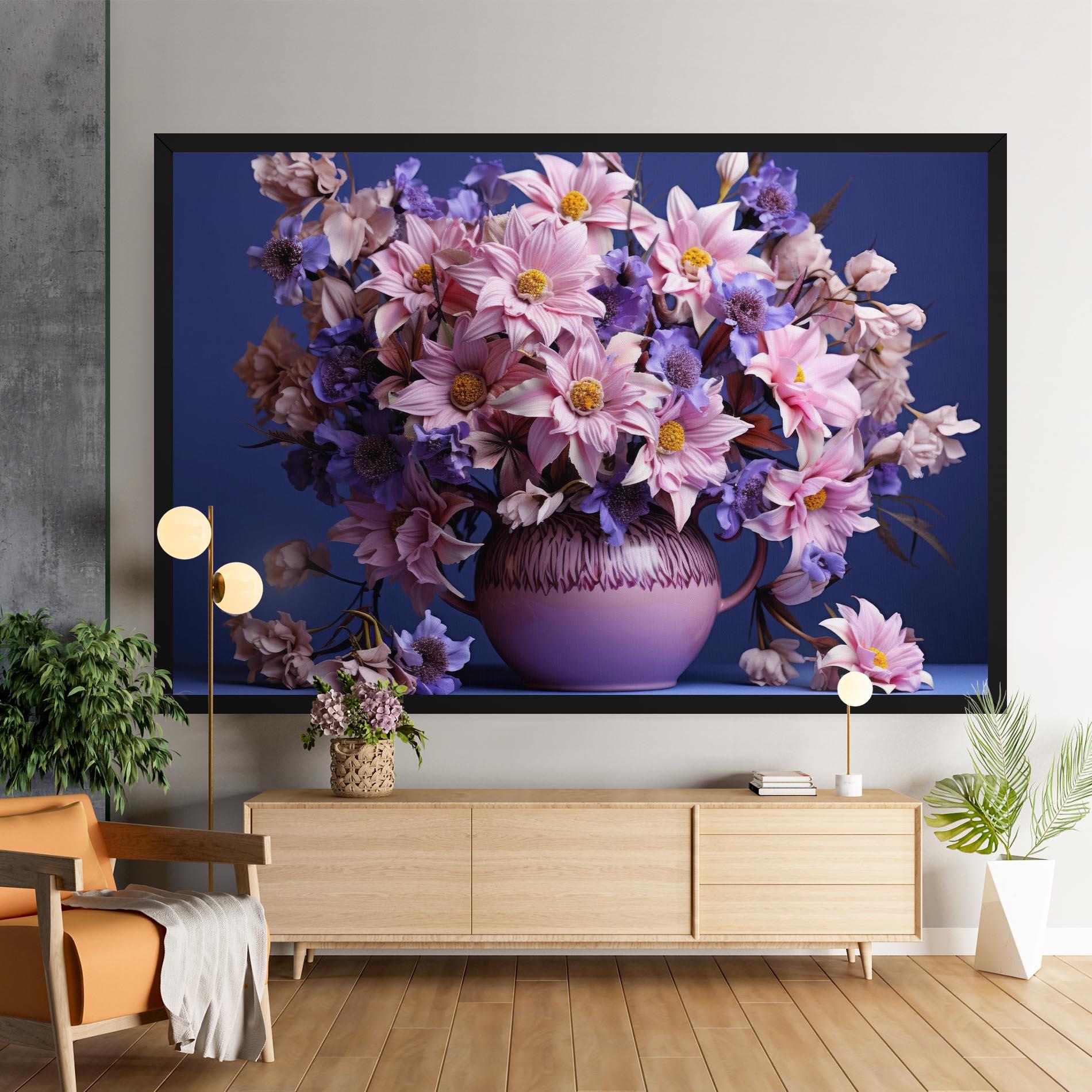 Vászonkép Purple Vase Flowers mockup 9