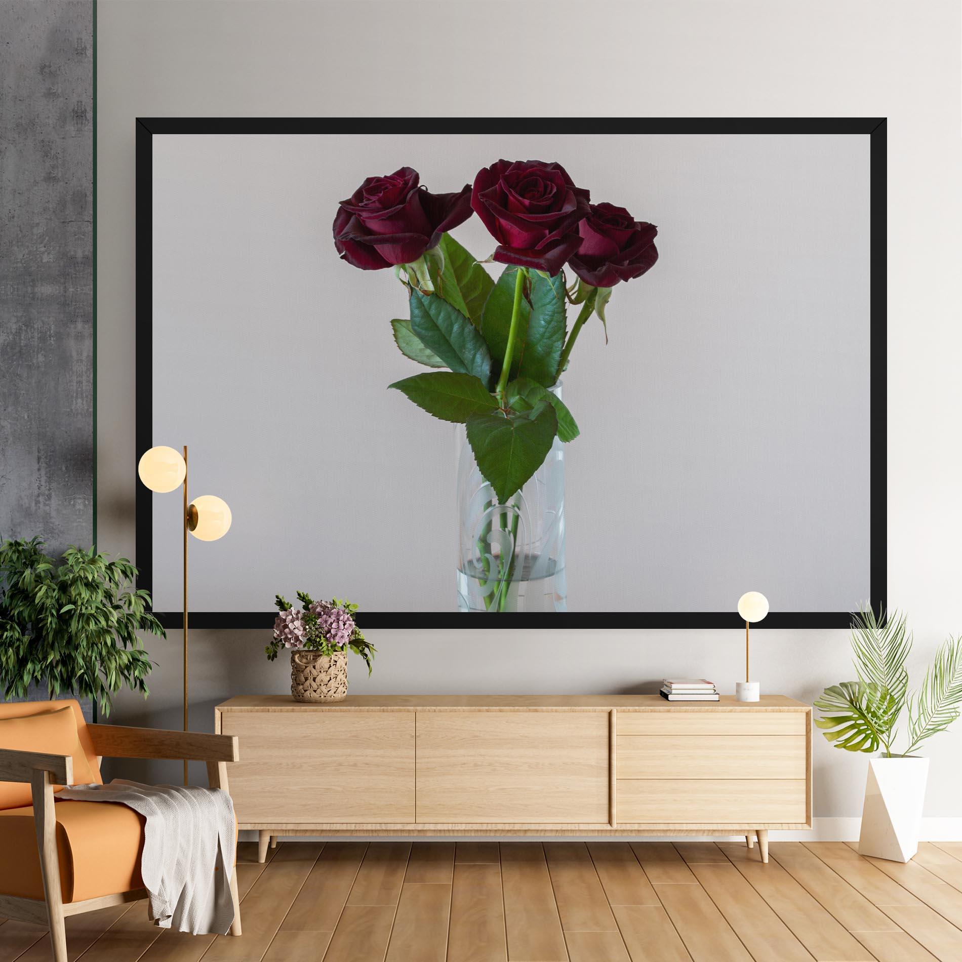 Vászonkép Red Roses Vase mockup 9