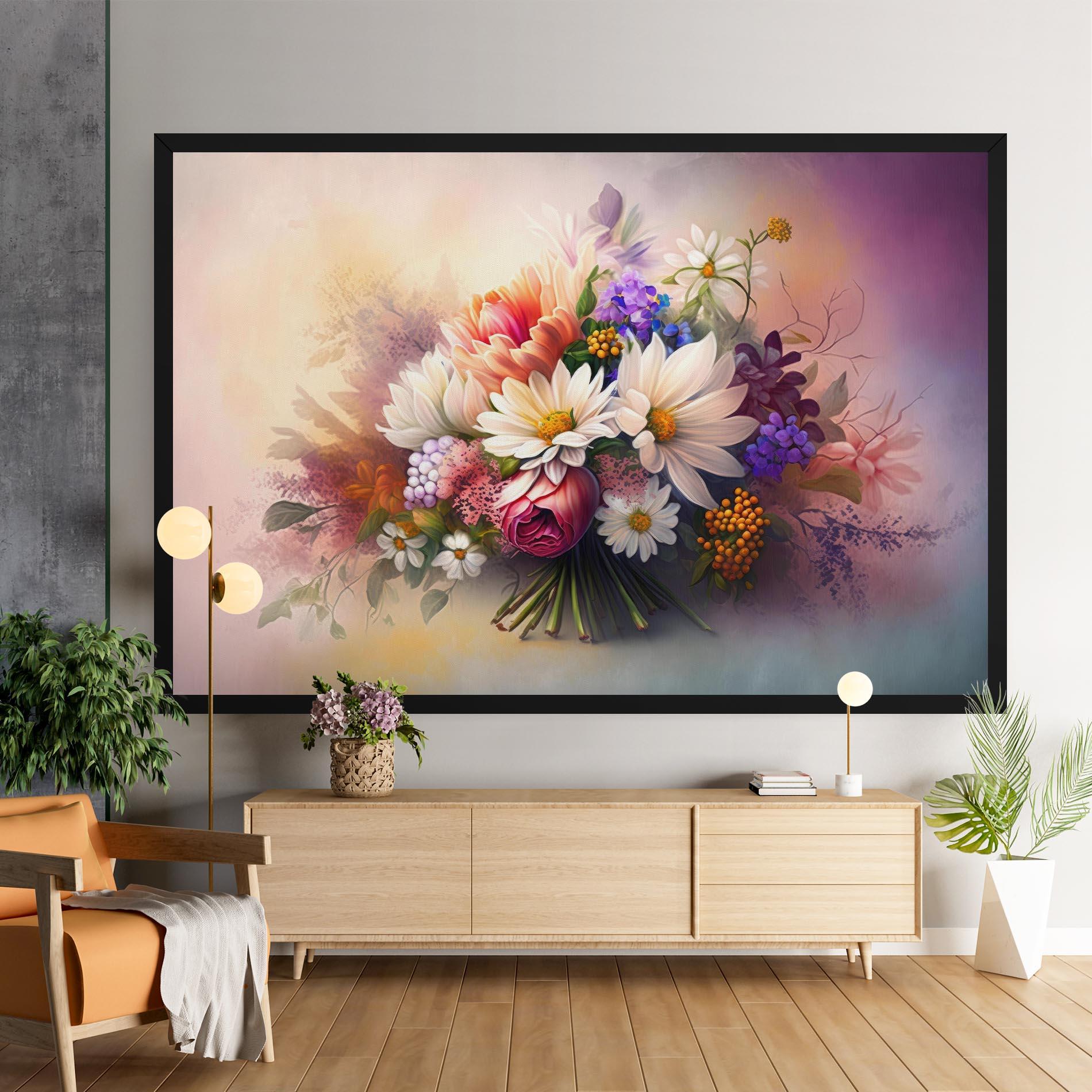 Vászonkép Vecteezy_ai Generated Bouquet Of Fresh Spring Flowers On Light_23373362_865 mockup 9